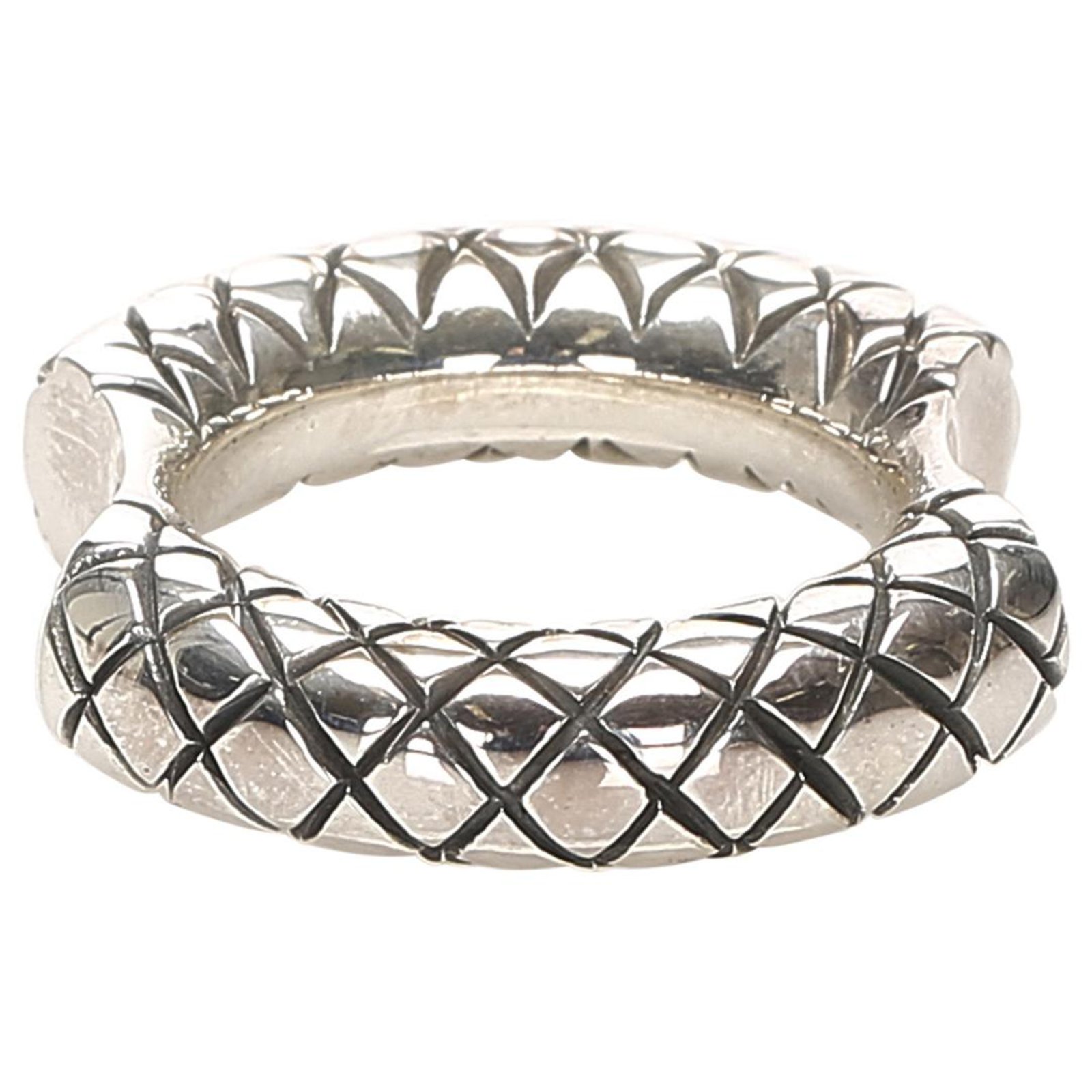 アクセサリー BOTTEGA VENETA Intrecciato Oxydized Ring Bottega Veneta Silver Intrecciato Crystal Band Ring Bottega