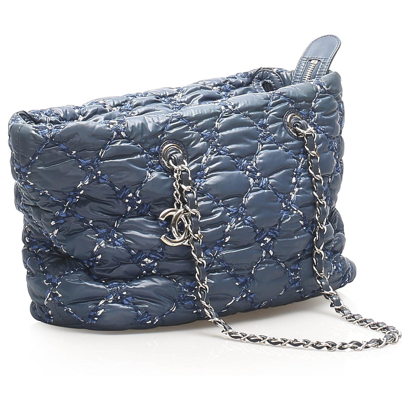 Chanel Tweed Gabrielle Shoulder Bag Blue Cloth ref.895530 - Joli