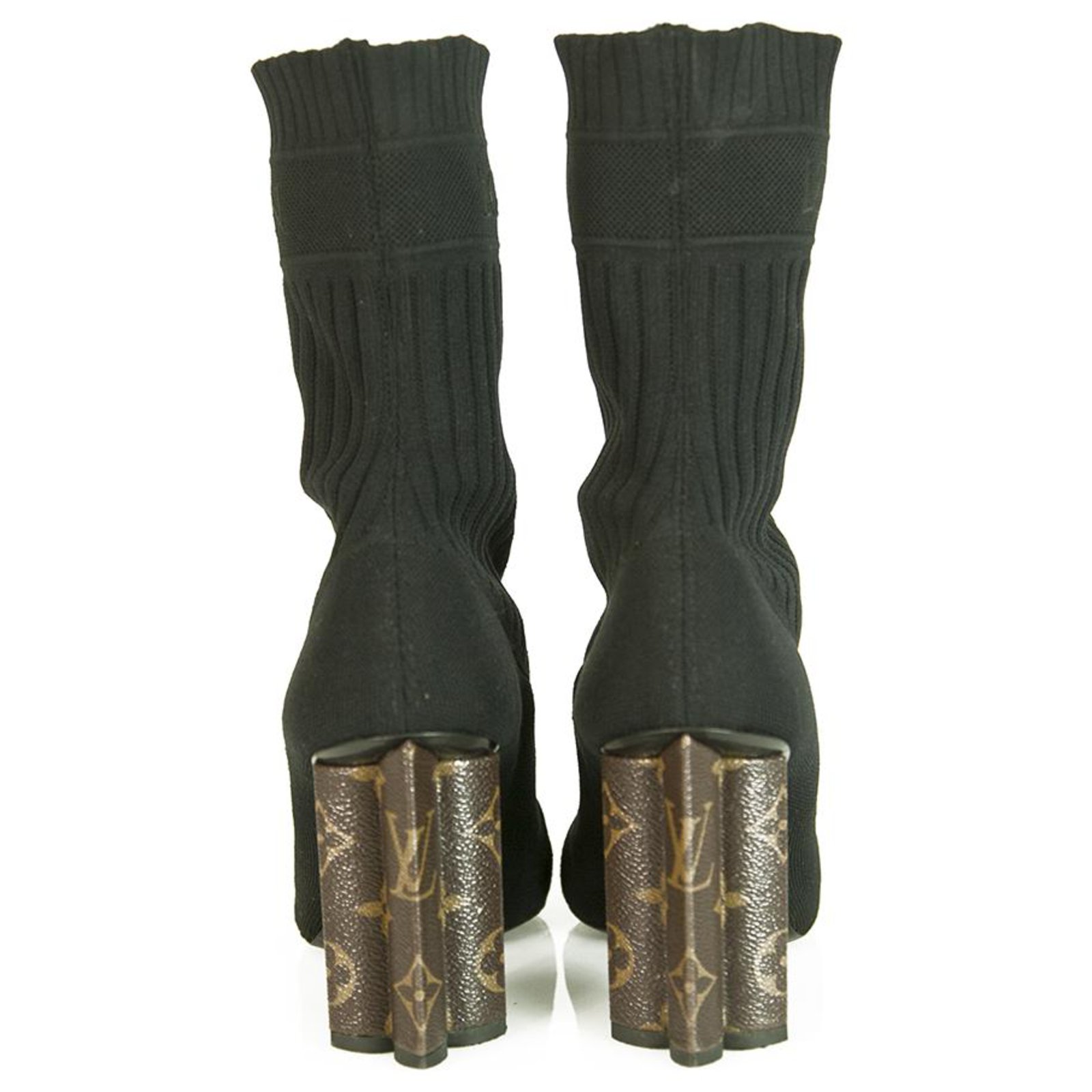 Louis Vuitton Monogram Stretch Fabric Silhouette Ankle Boots Black  ref.894720 - Joli Closet
