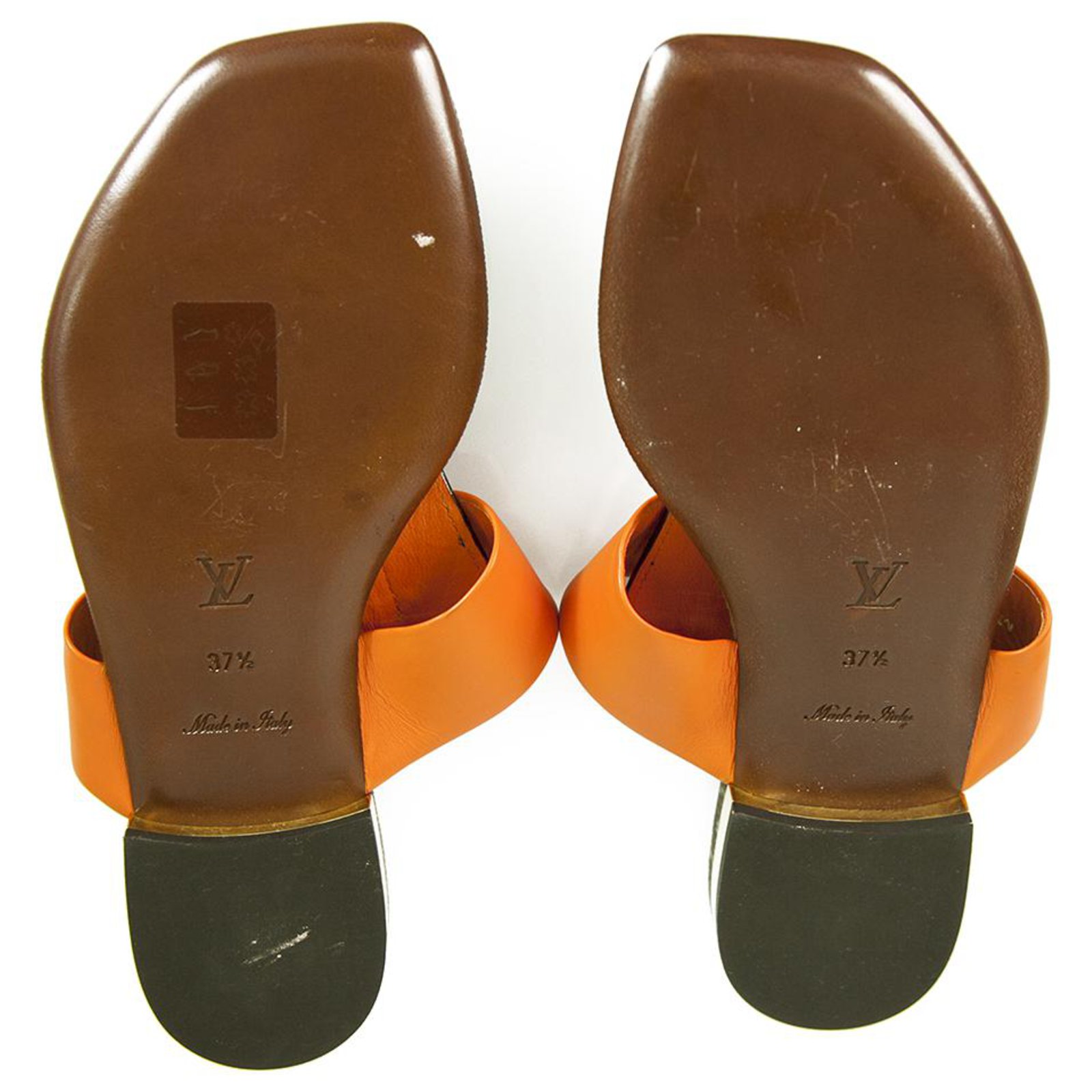Louis Vuitton Brown Monogram Canvas Orange Leather Voyage Flat Thong  Sandals 37,5 ref.265374 - Joli Closet