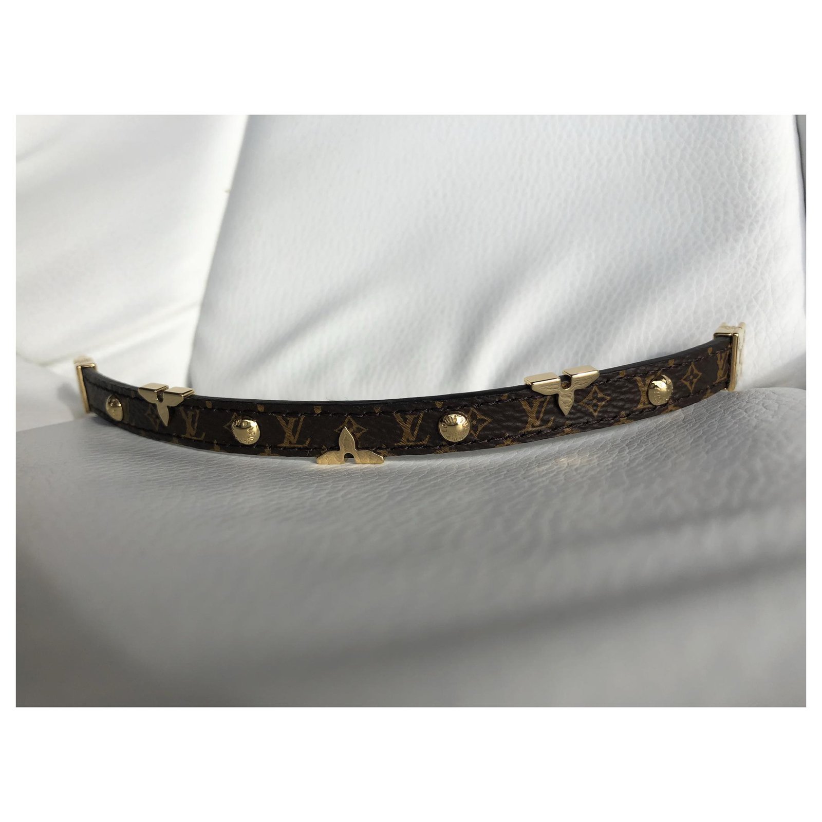 LOUIS VUITTON Monogram LV Crown Reversible Bracelet 17 Black