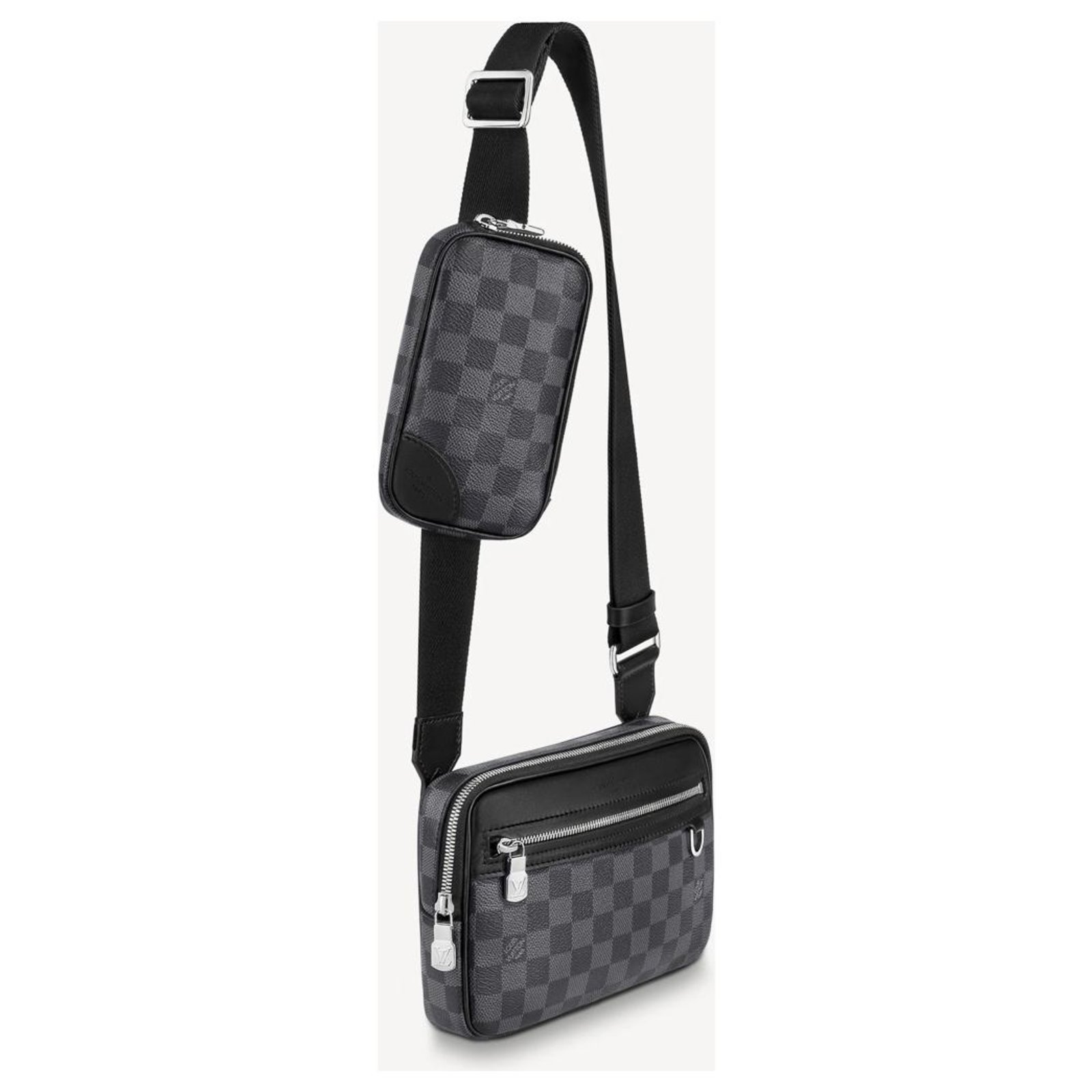 Louis Vuitton LV Scott messenger new Grey Leather ref.266670 - Joli Closet