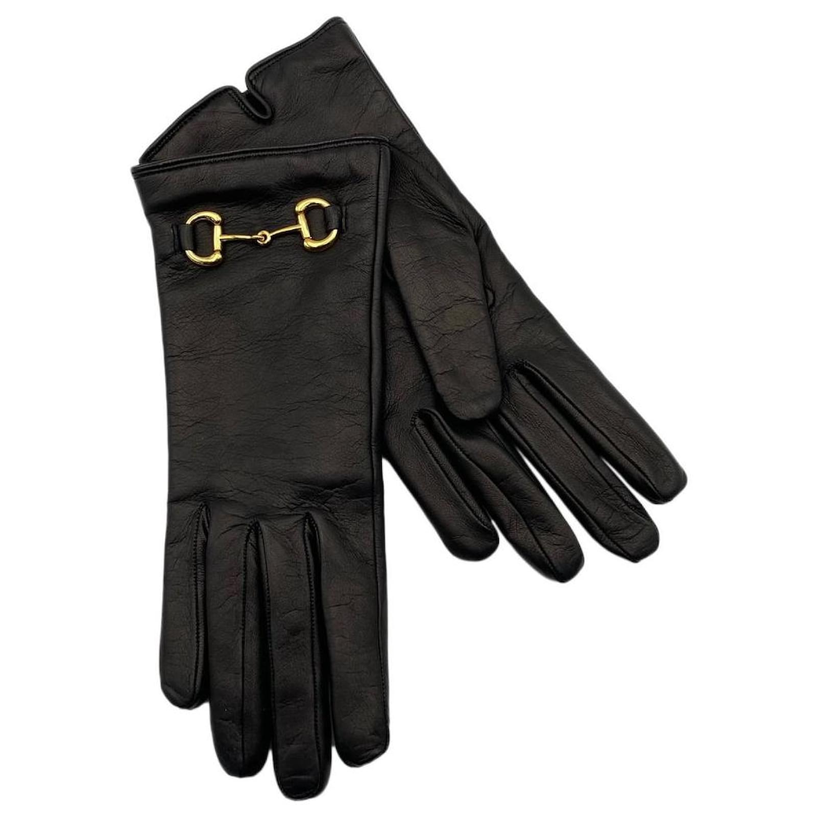 Gucci Horsebit gloves black size 7,5 Leather ref.266901 Joli Closet