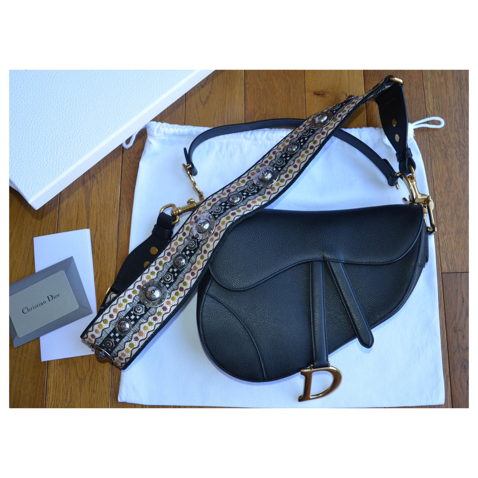 Dior Mini Saddle Bag Oblique Jacquard with Wide Shoulder Strap  I MISS YOU  VINTAGE