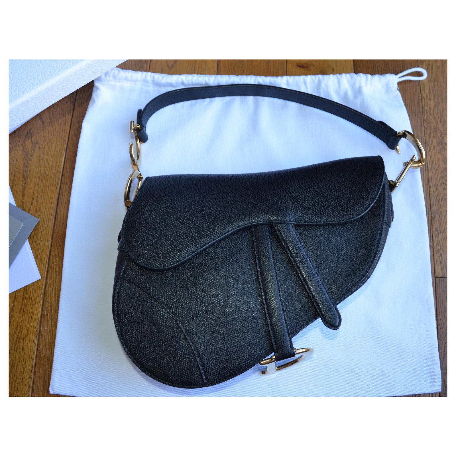 Dior Saddle bag with shoulder strap Black Multiple colors Gold hardware  Leather ref.268760 - Joli Closet