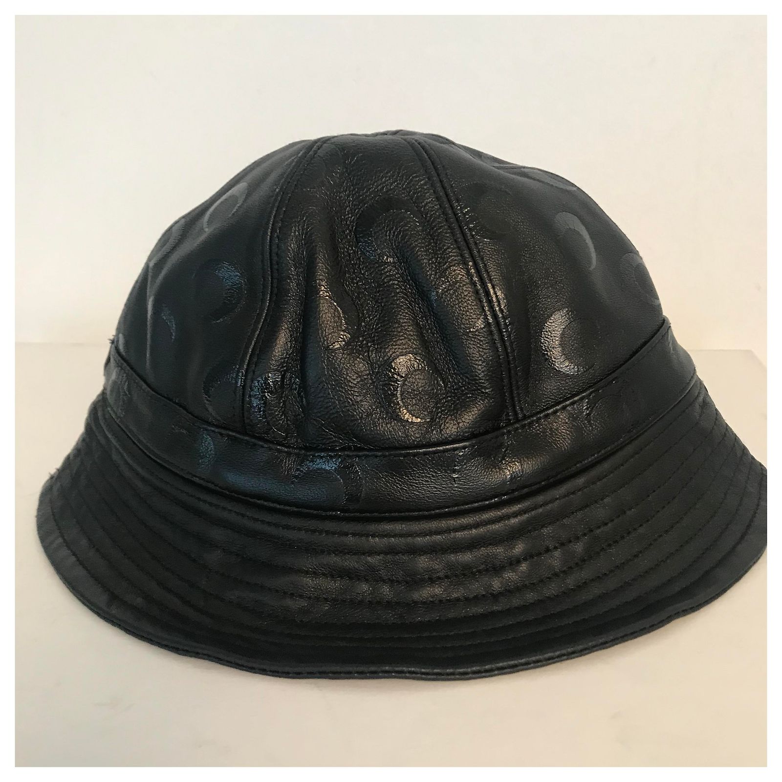 Marine Serre Hats Black Leather ref.268776 - Joli Closet
