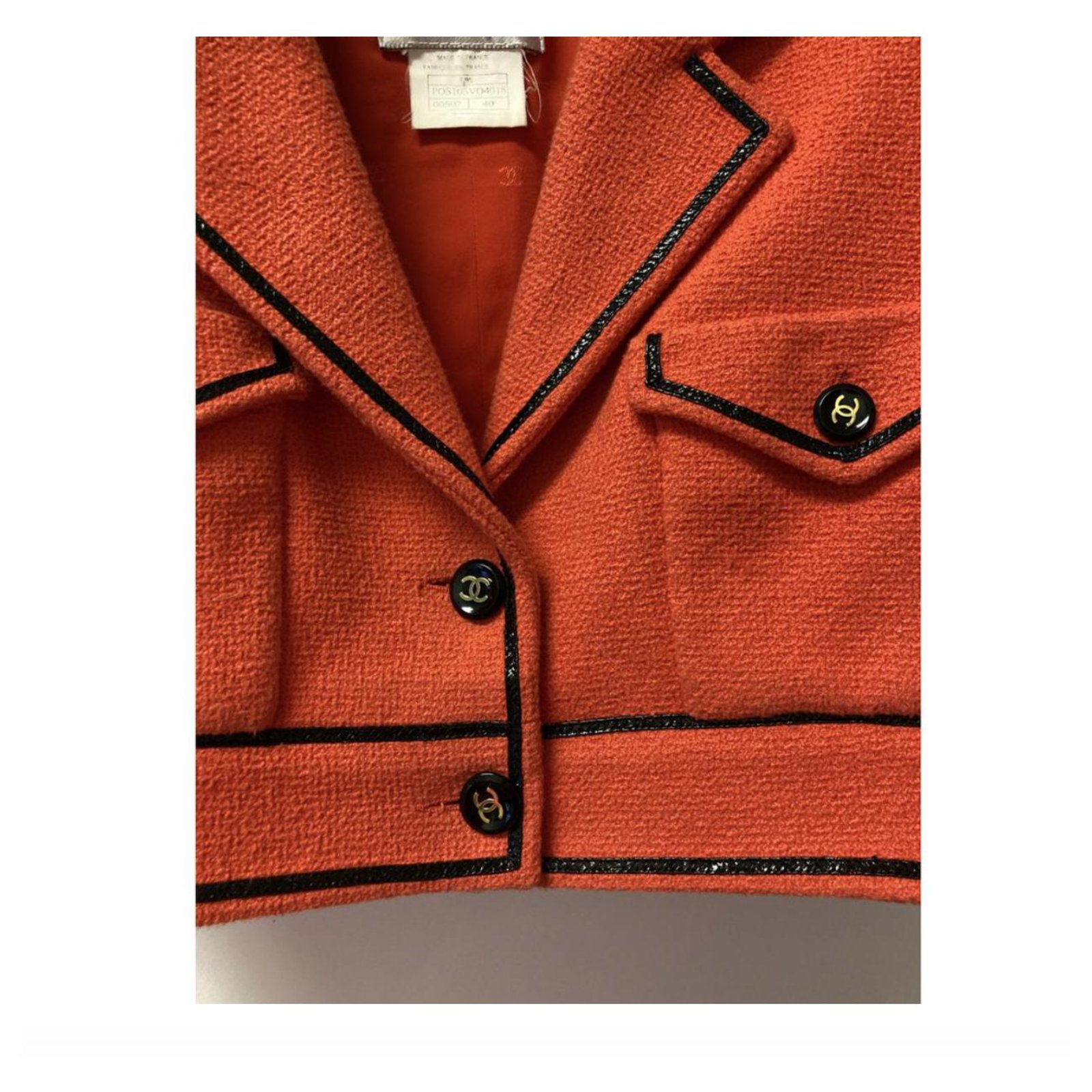 BARBIE COLLECTION Gorgeous coral red SPRING 1995 CHANEL RUNWAY JACKET