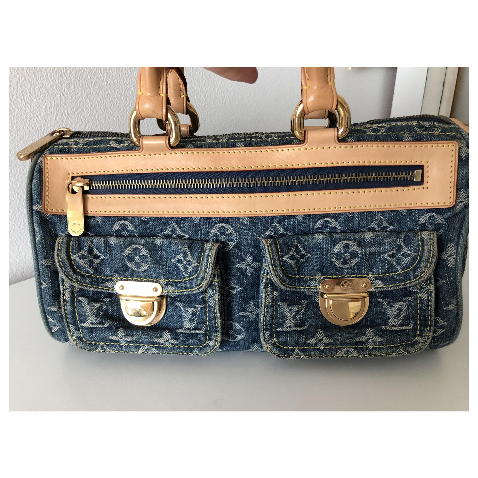 Louis Vuitton Neo Speedy Blue Denim ref.269291 - Joli Closet