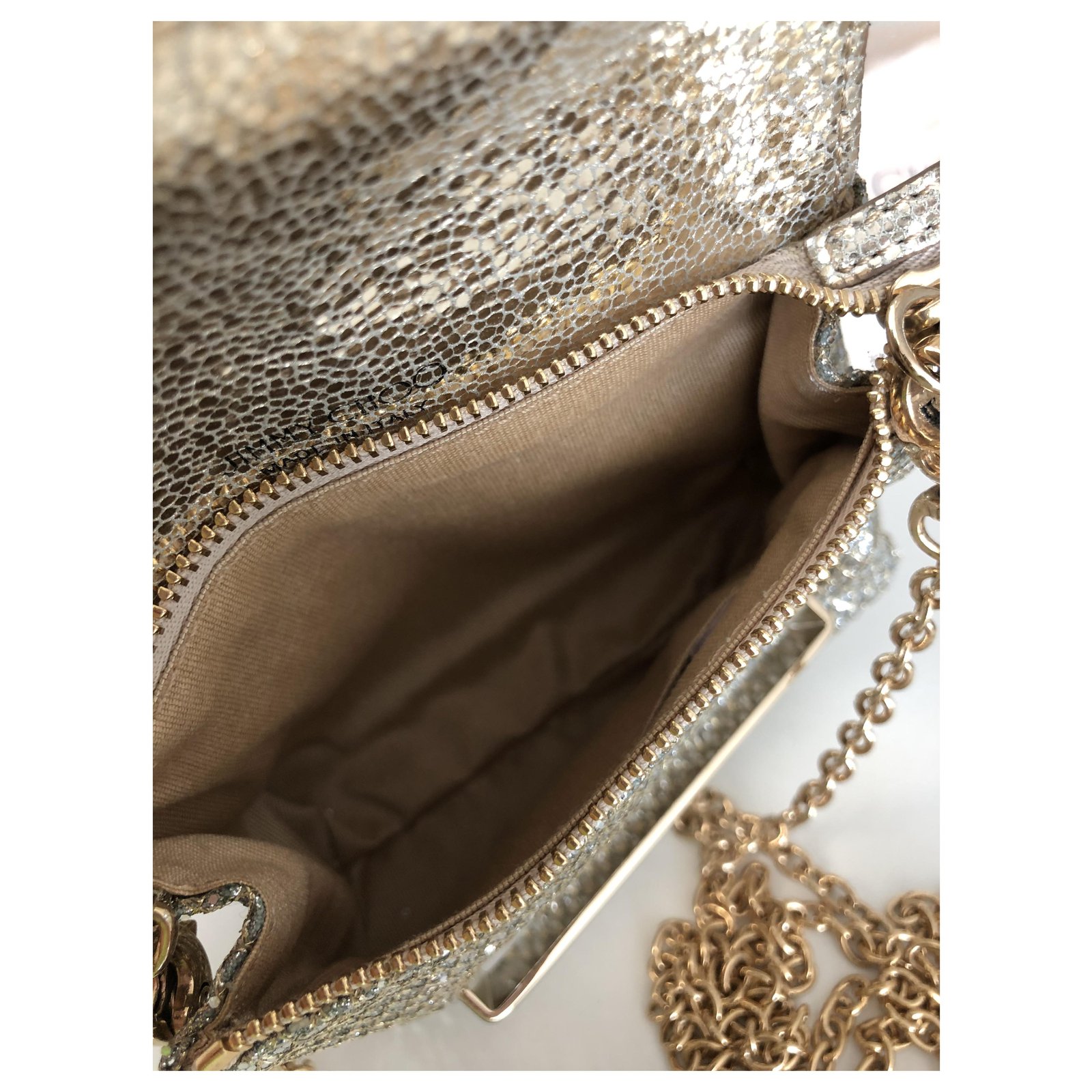 Rebel glitter crossbody bag Jimmy Choo Gold in Glitter - 31298395