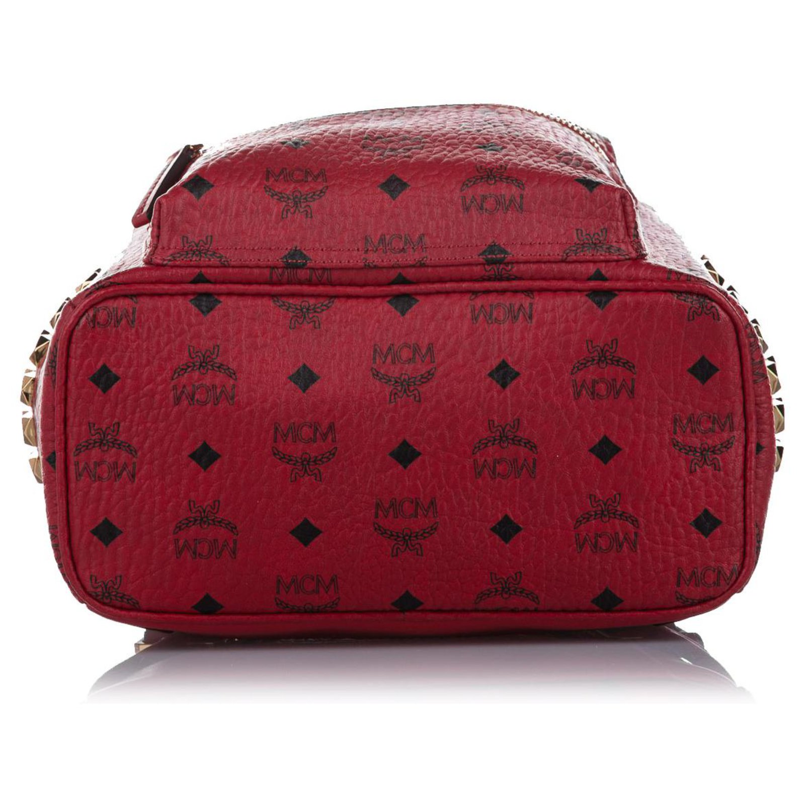 MCM Red Visetos Stark Leather Backpack Pony-style calfskin ref.297132 -  Joli Closet