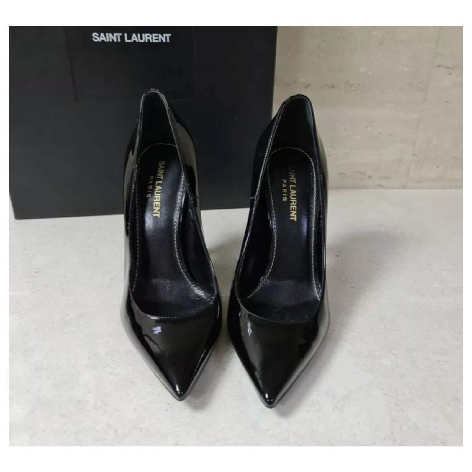 Yves Saint Laurent Opium Patent Leather Pumps Heels Shoes Sz 36,5 Black ...