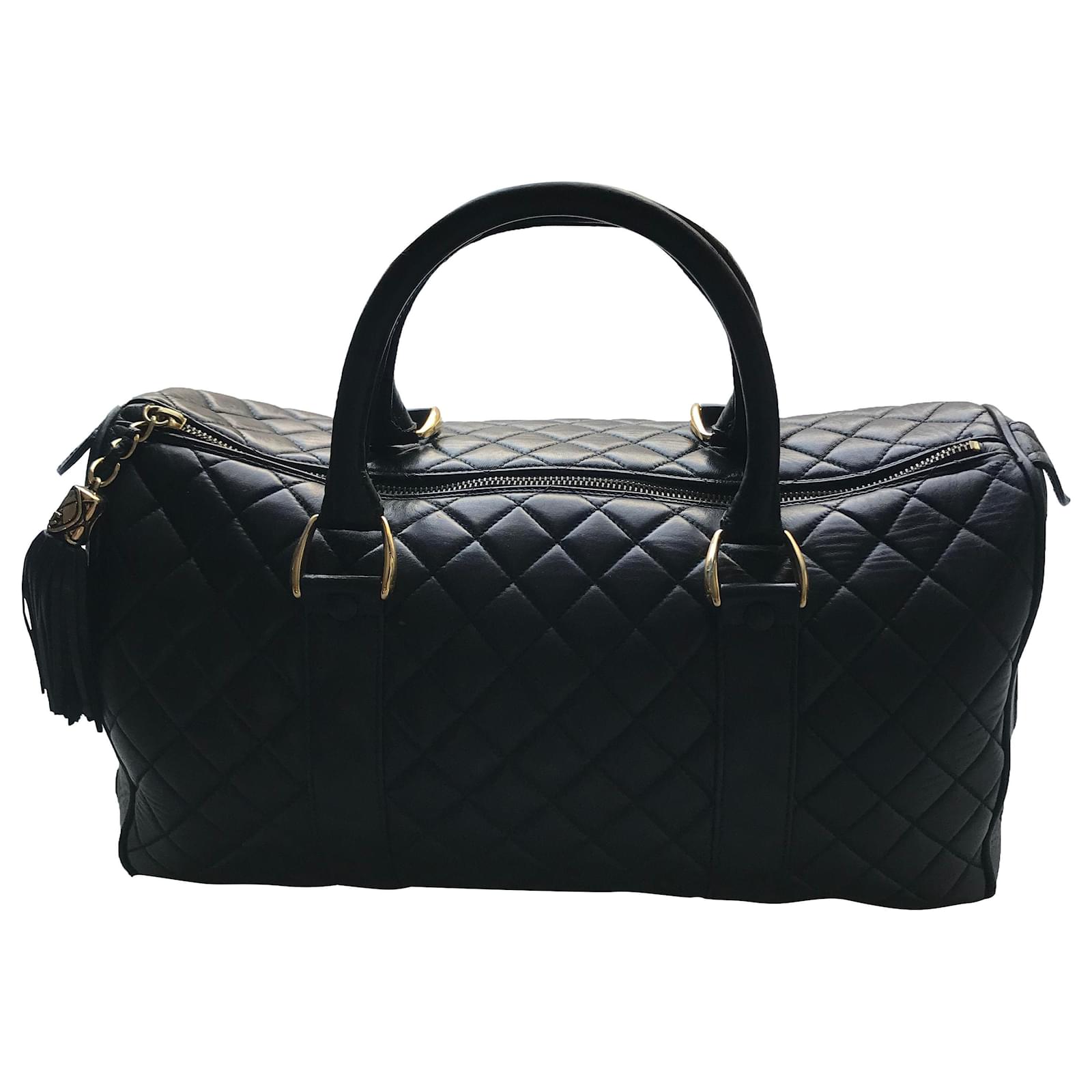 Sac Chanel bowling gm Cuir d'agneau Noir ref.270231 Joli Closet