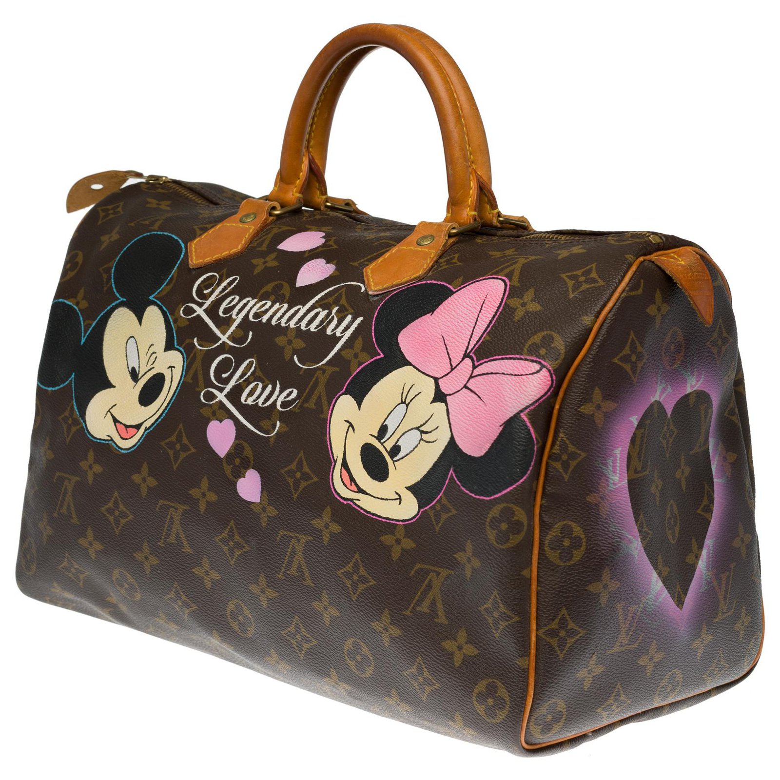 Customized Louis Vuitton Speedy 35 Legendary Love Handbag in Monogram Canvas