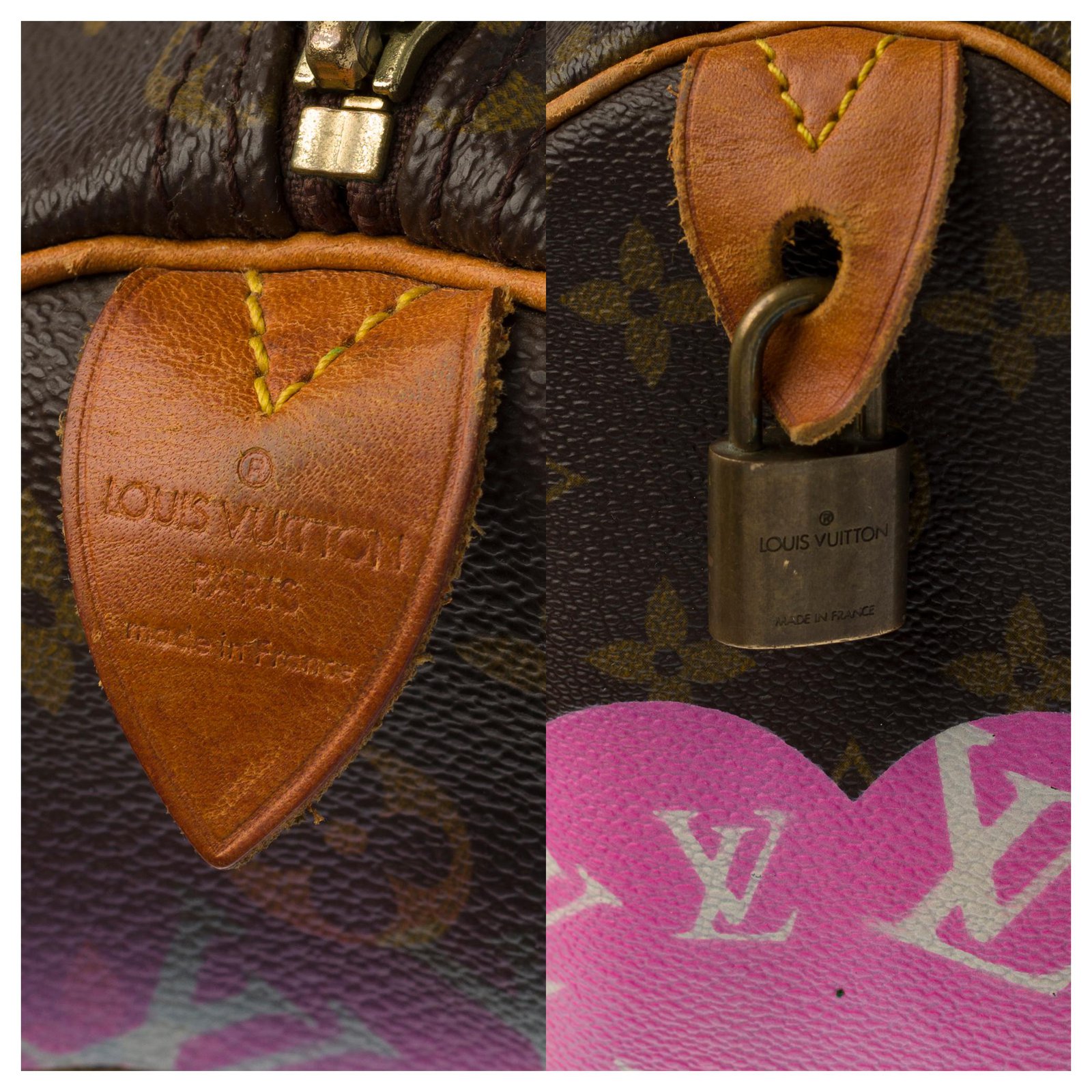 Handbag Louis Vuitton Speedy 30 customized Minnie&Mickey by