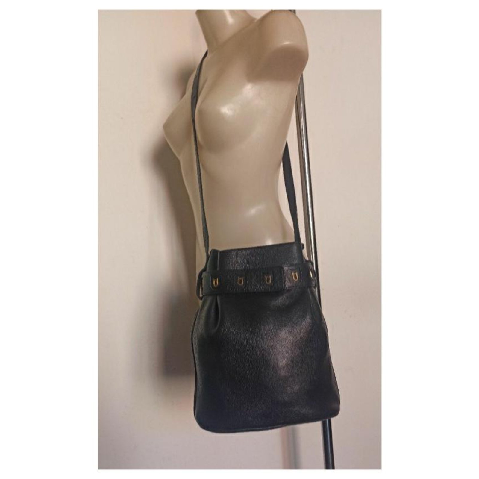 Delvaux Leather Ecole Bucket Bag - Black Shoulder Bags, Handbags - DVX22729