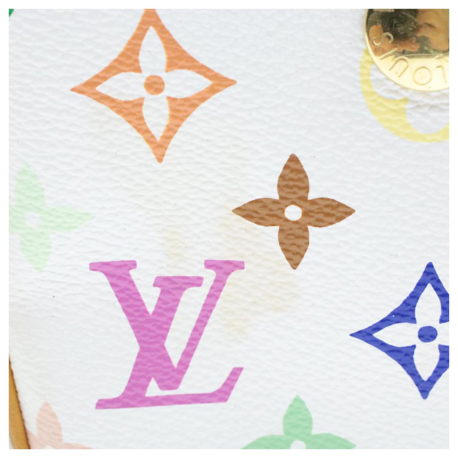 Auth Louis Vuitton Monogram Multicolor Rift Shoulder Bag White