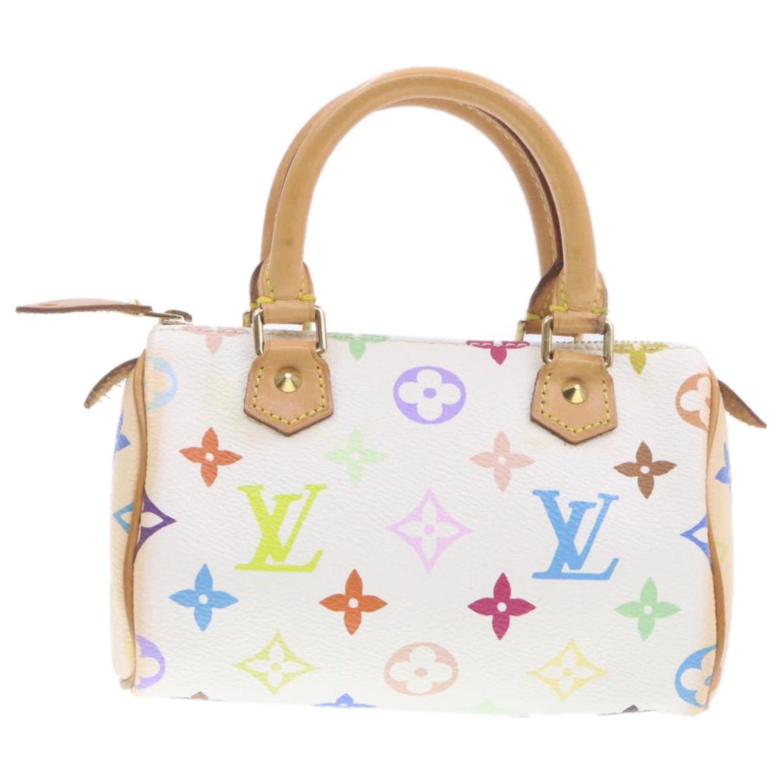 LOUIS VUITTON Monogram Multicolor Mini Speedy Hand Bag White