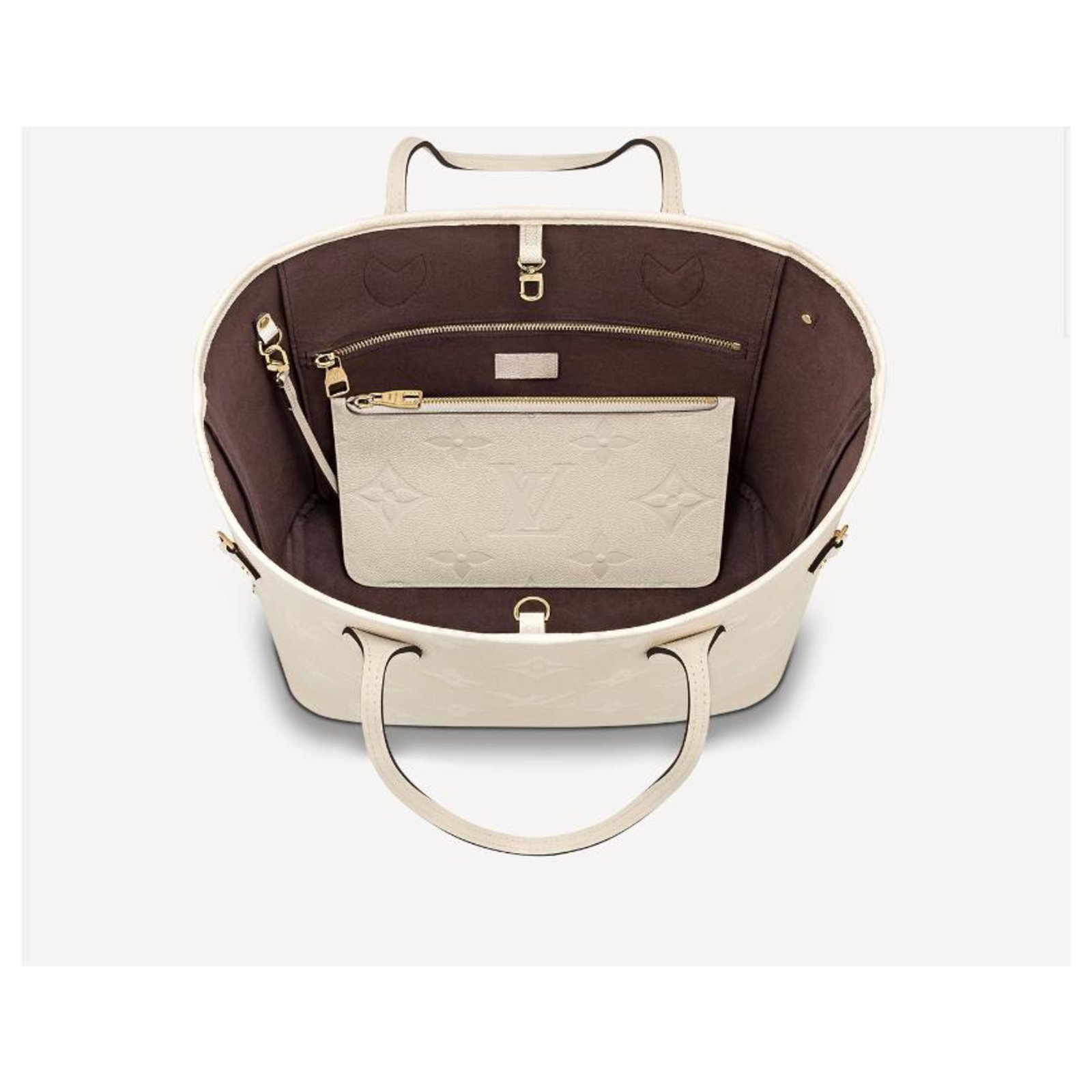 Louis Vuitton Empreinte Embroidered Malletage Neverfull MM Cream, Preowned  in Dustbag WA001
