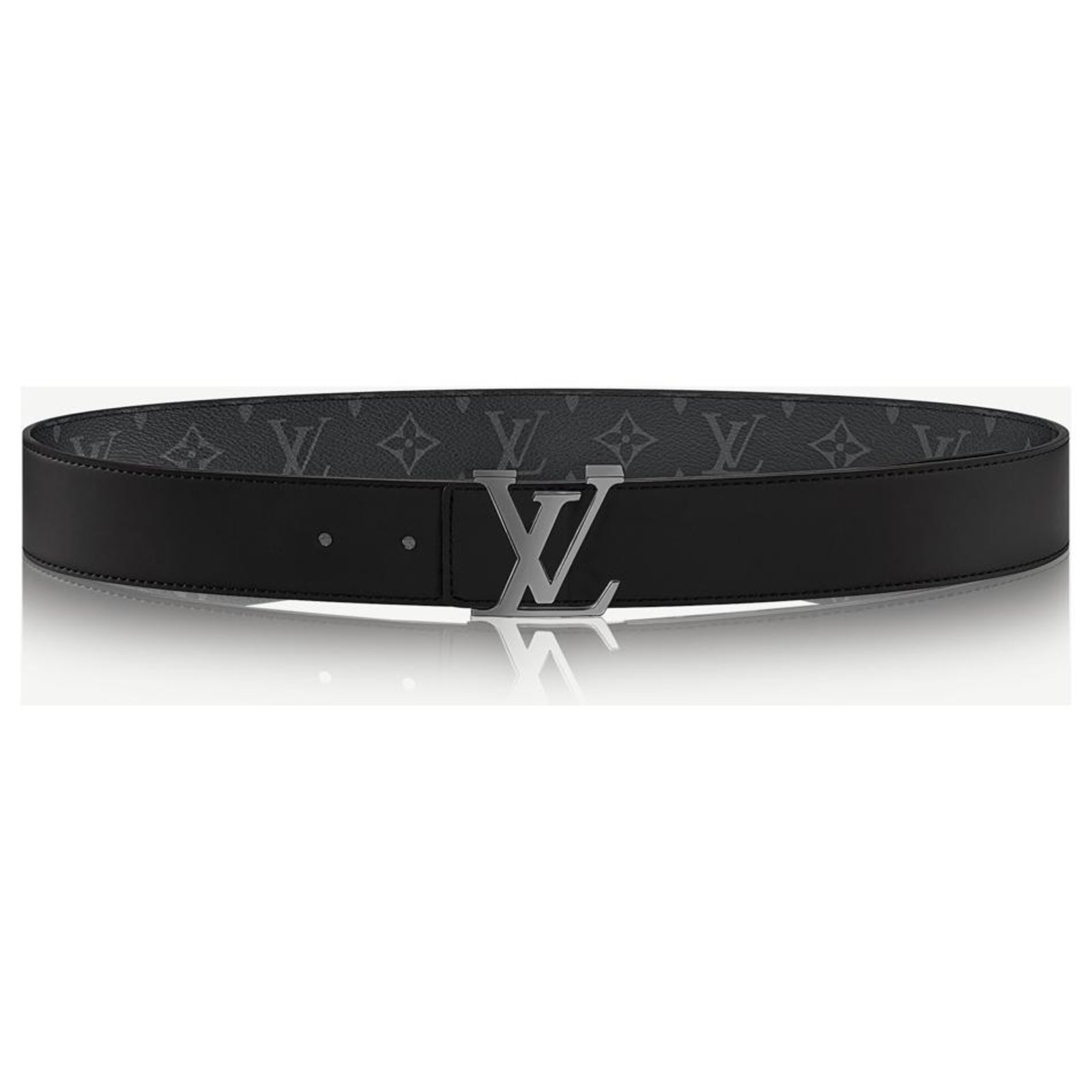 Louis Vuitton LV Reversible eclipse belt Grey Leather ref.272043
