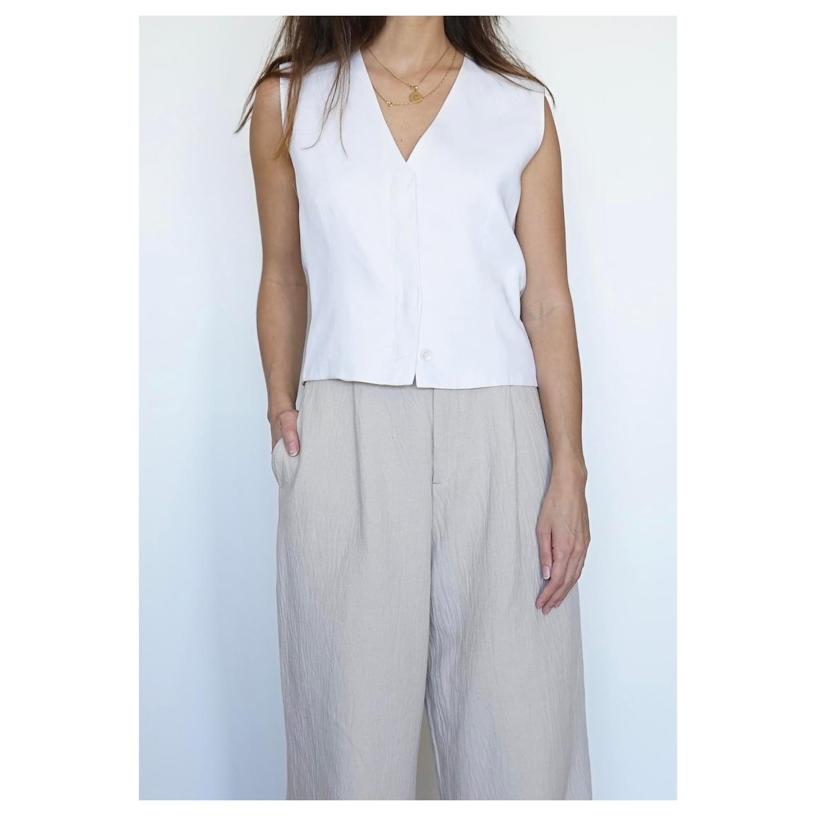Hermès Tops White Grey Linen ref.272236 - Joli Closet