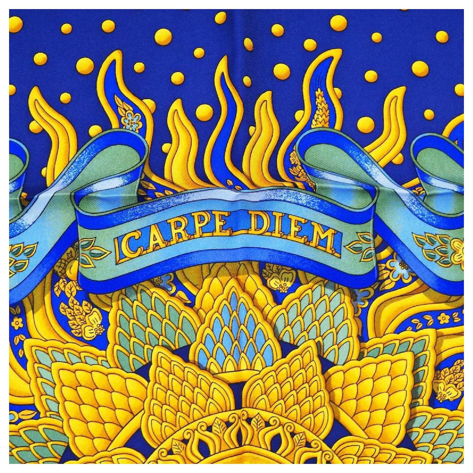 Hermès HERMES Sun Carre90 CARPE DIEM seize the day Womens