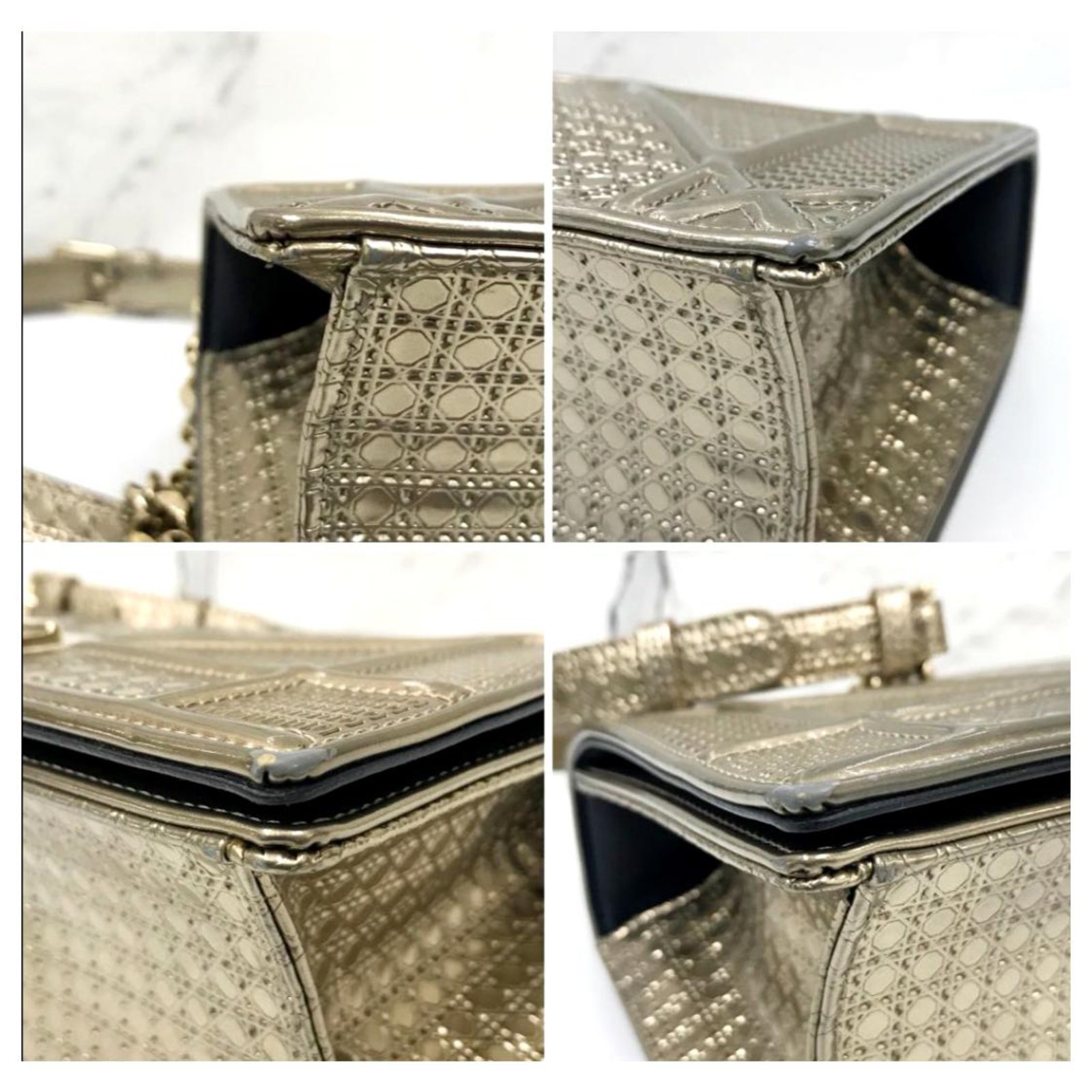 Christian Dior Diorama Chrome Flap bag Metallic Leatherette ref.272340 -  Joli Closet