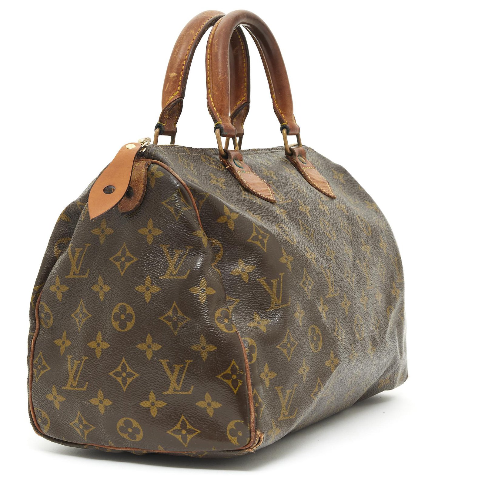 Louis Vuitton Brown Monogram Speedy 30 Top Handle Bag Leather ref.1035106 -  Joli Closet