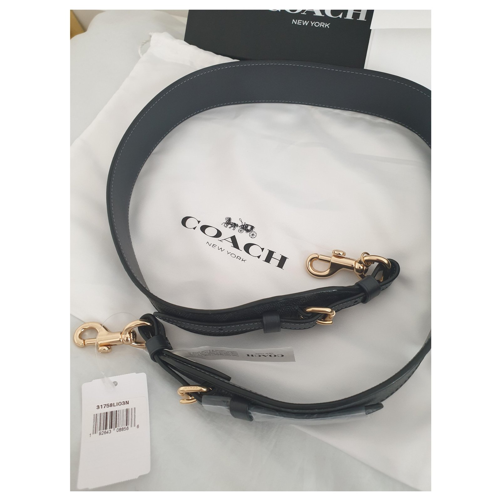 Coach novelty strap in signature canvas Dark blue Leather Cloth ref