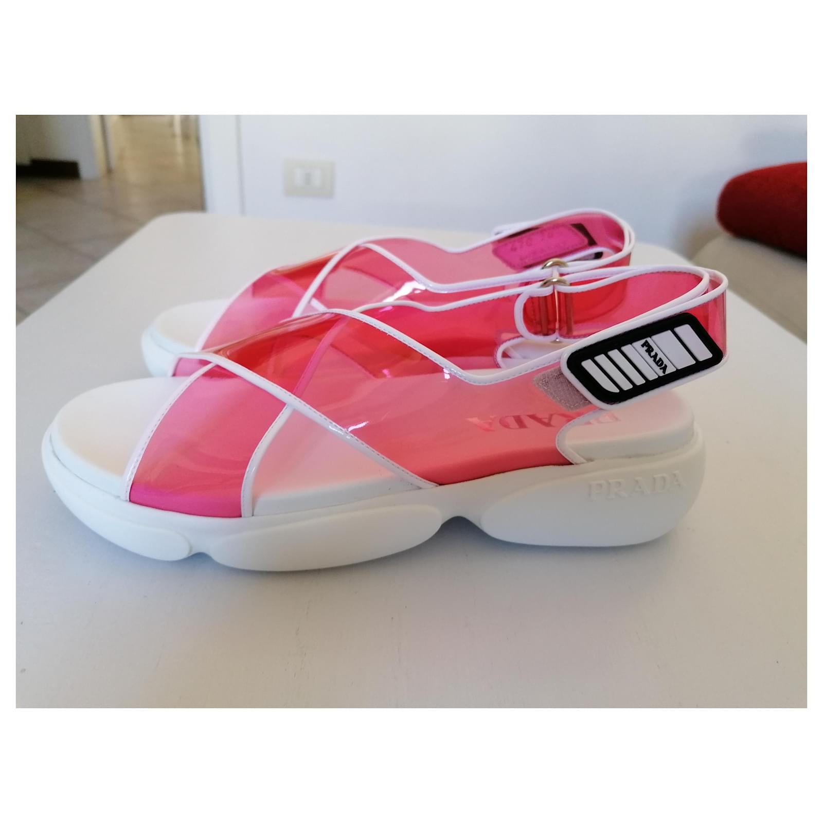 prada cloudbust pink and white