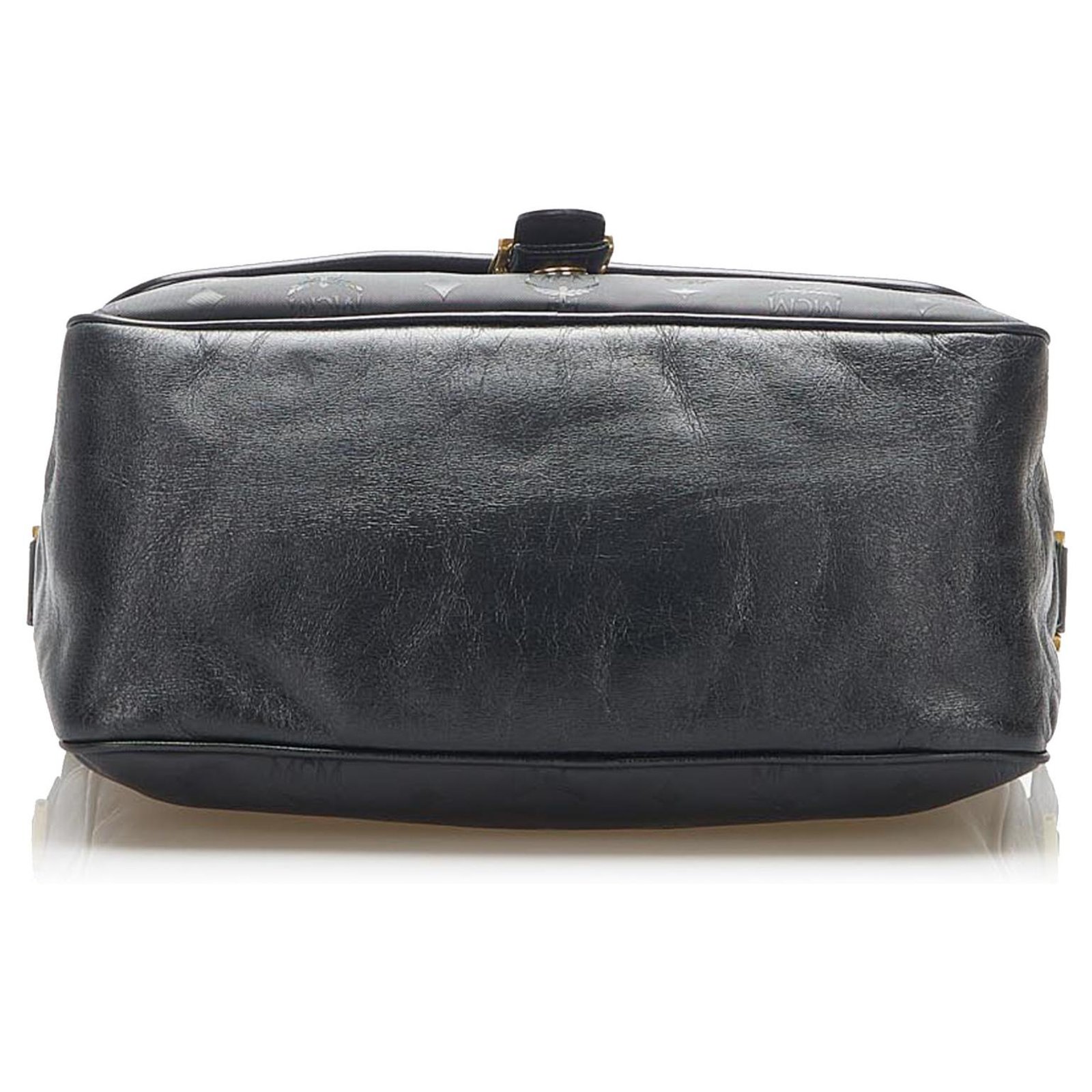 MCM Black Visetos Nylon Boston Bag Leather Pony-style calfskin Cloth  ref.383930 - Joli Closet