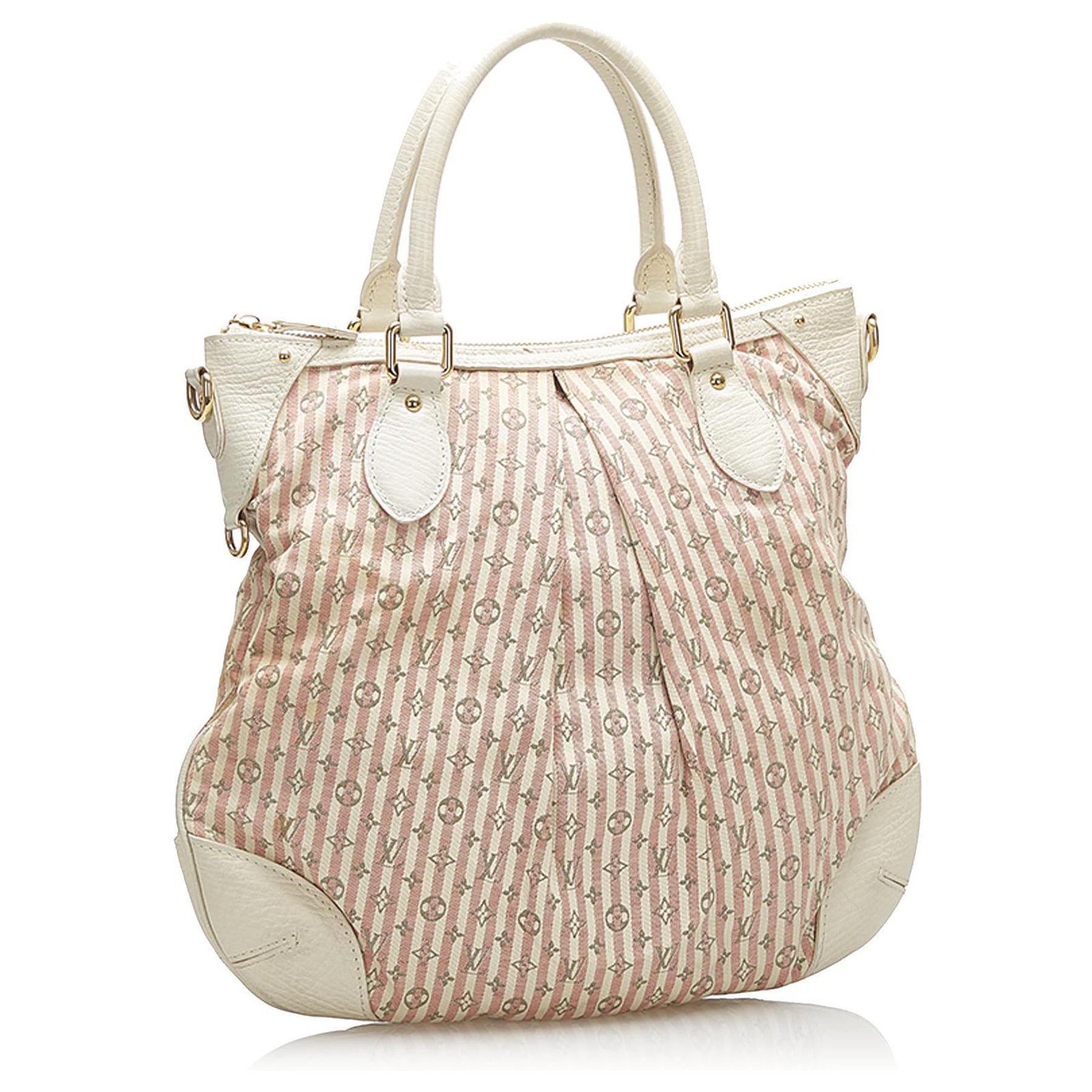 Louis Vuitton Pink Monogram Mini Lin Croisette Marina PM White