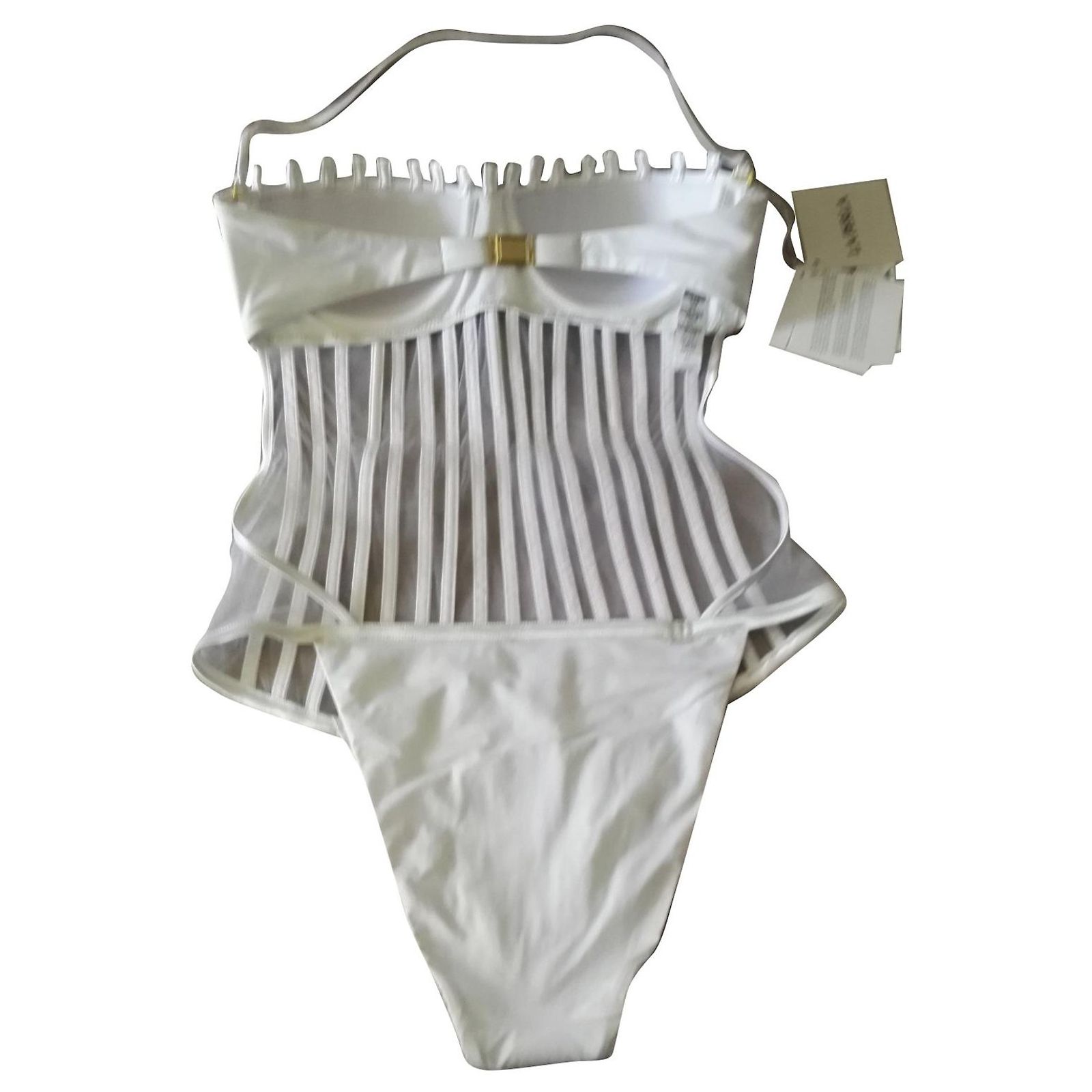 Haut De Maillot La Perla Bleu Avec Perles – Taille FR 38 – Neuf Avec étiquettes
