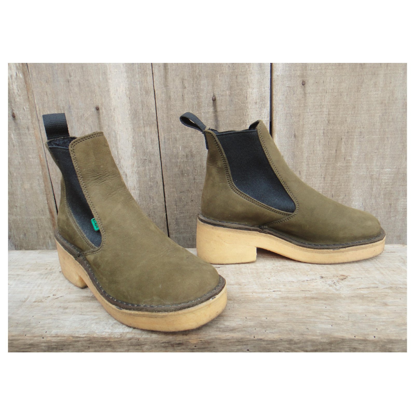 apparat brud Feasibility Autre Marque Chelsea boots Kickers vintage seventies p 36 Olive green  Leather ref.275128 - Joli Closet