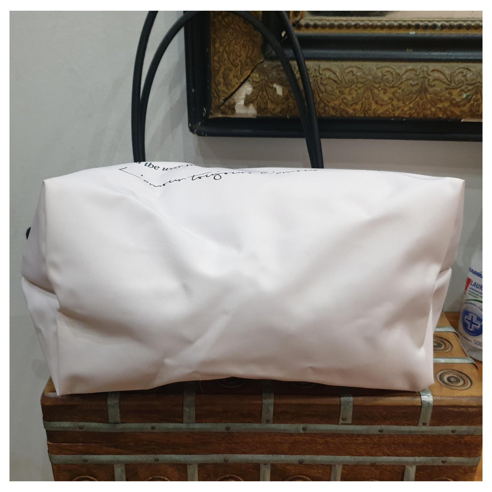 Longchamp limited edition bag Black White Leather Cloth ref.275129 - Joli  Closet