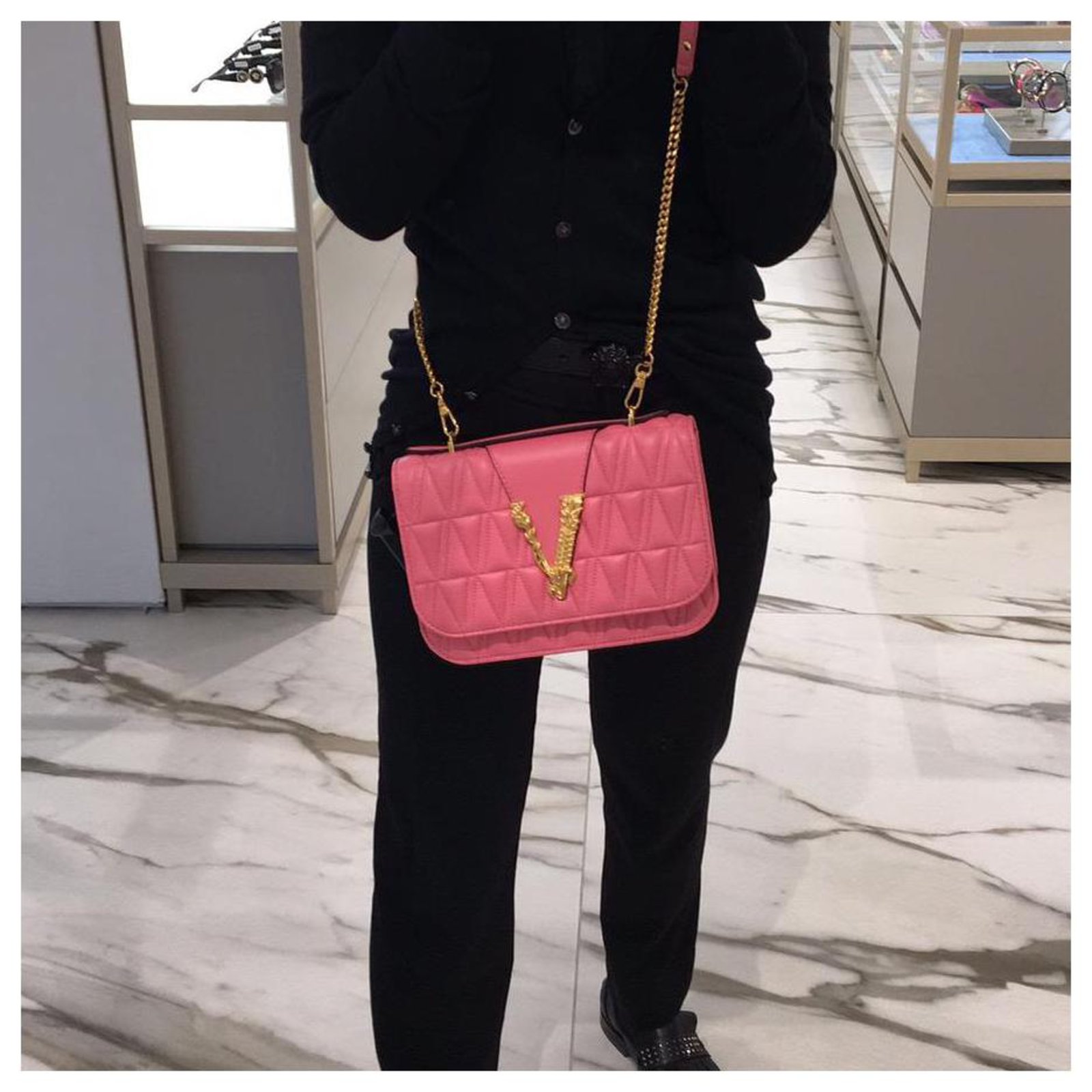 Versace, Bags, Versace Virtus Shoulder Bag In Pink