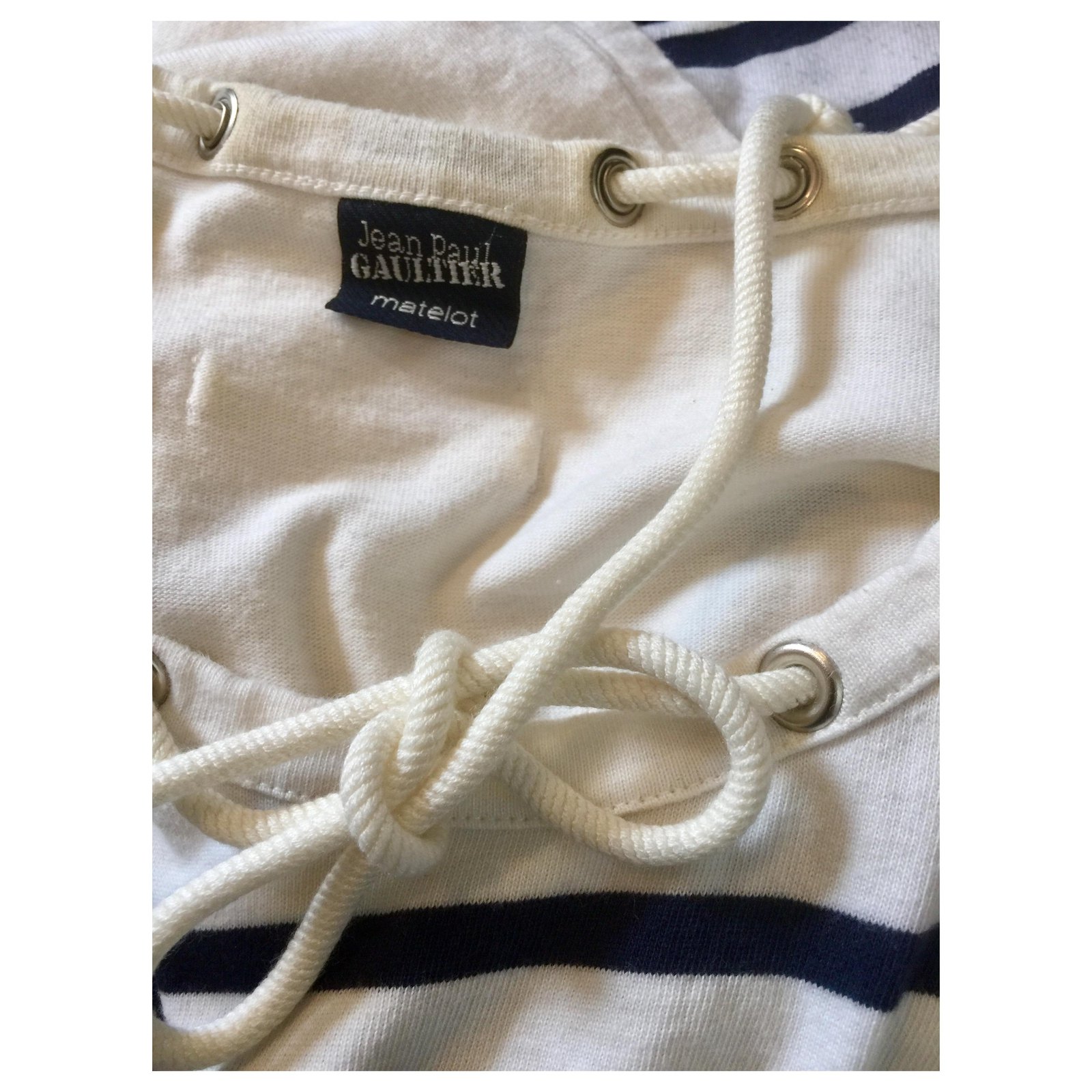 Jean Paul Gaultier Matelot Sailer shirt with lacing White Blue