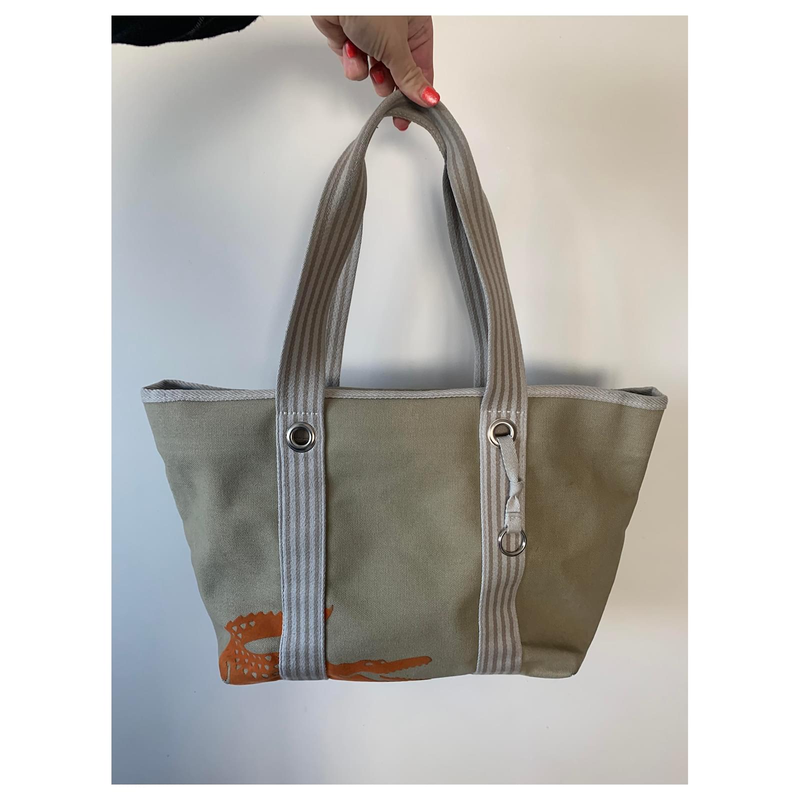 Lacoste Sacs ?� main Coton Beige ref.276269 - Joli Closet
