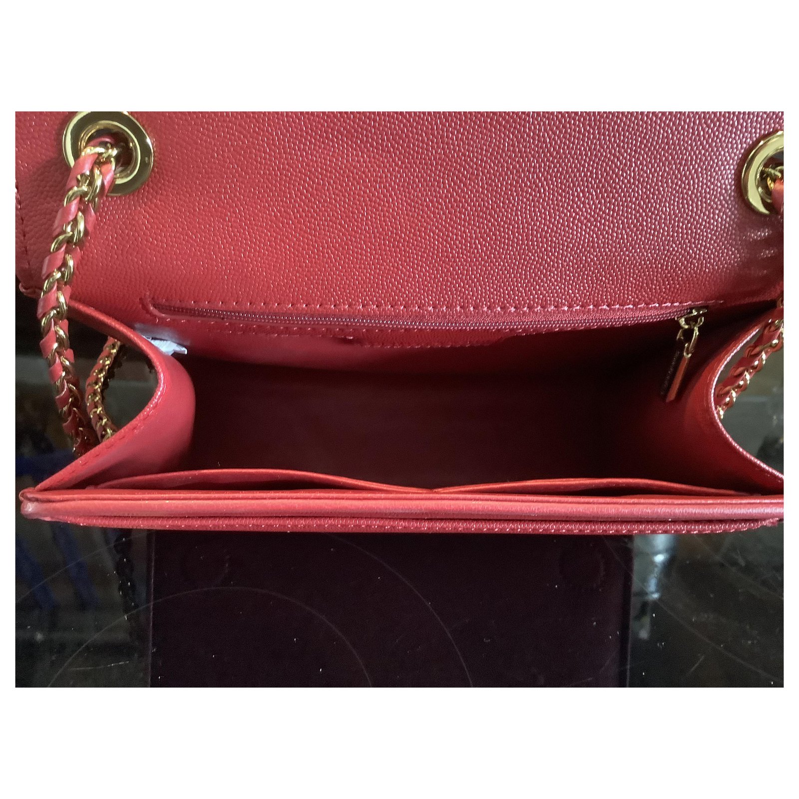 Charles and keith discount red sling bag