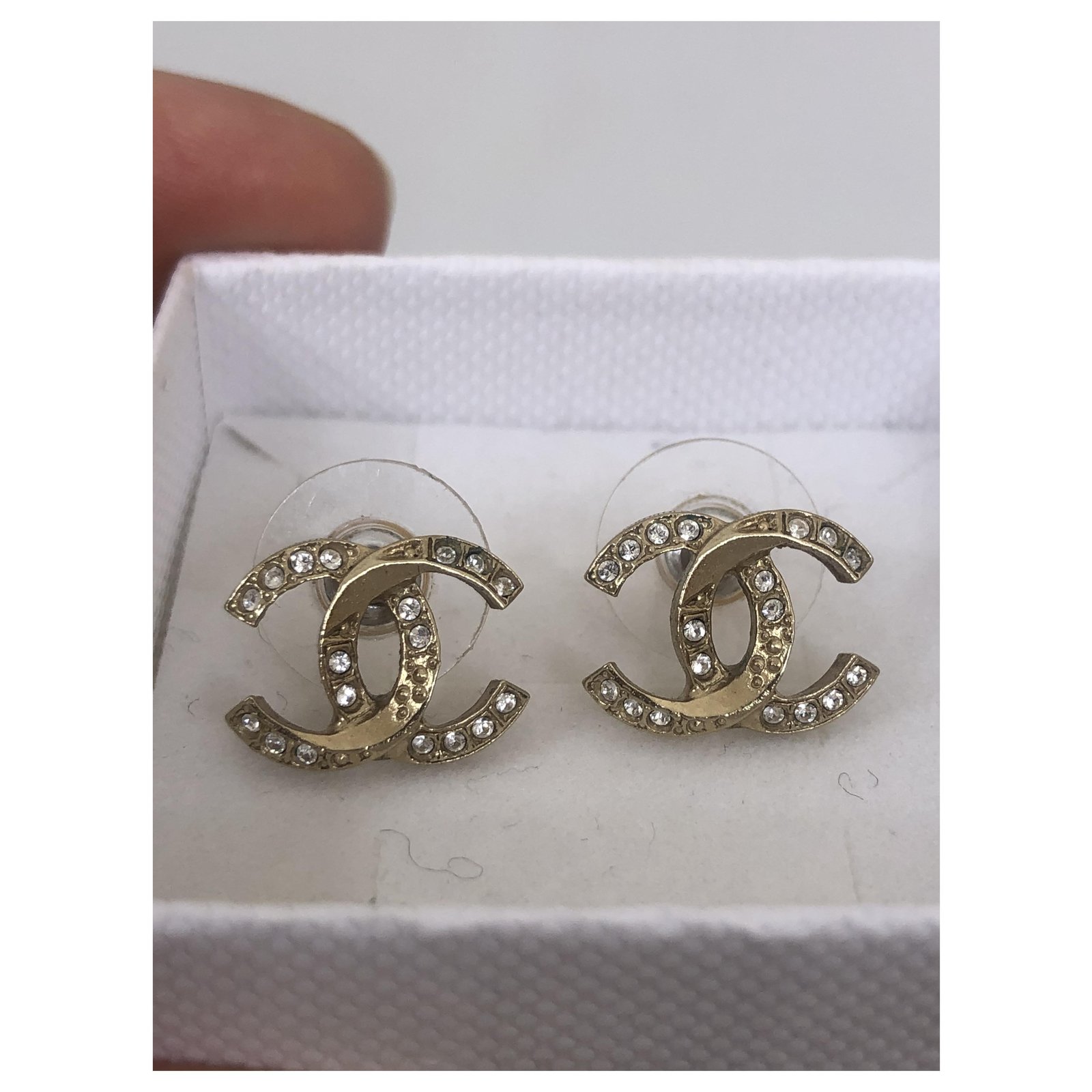chanel earrings cc authentic