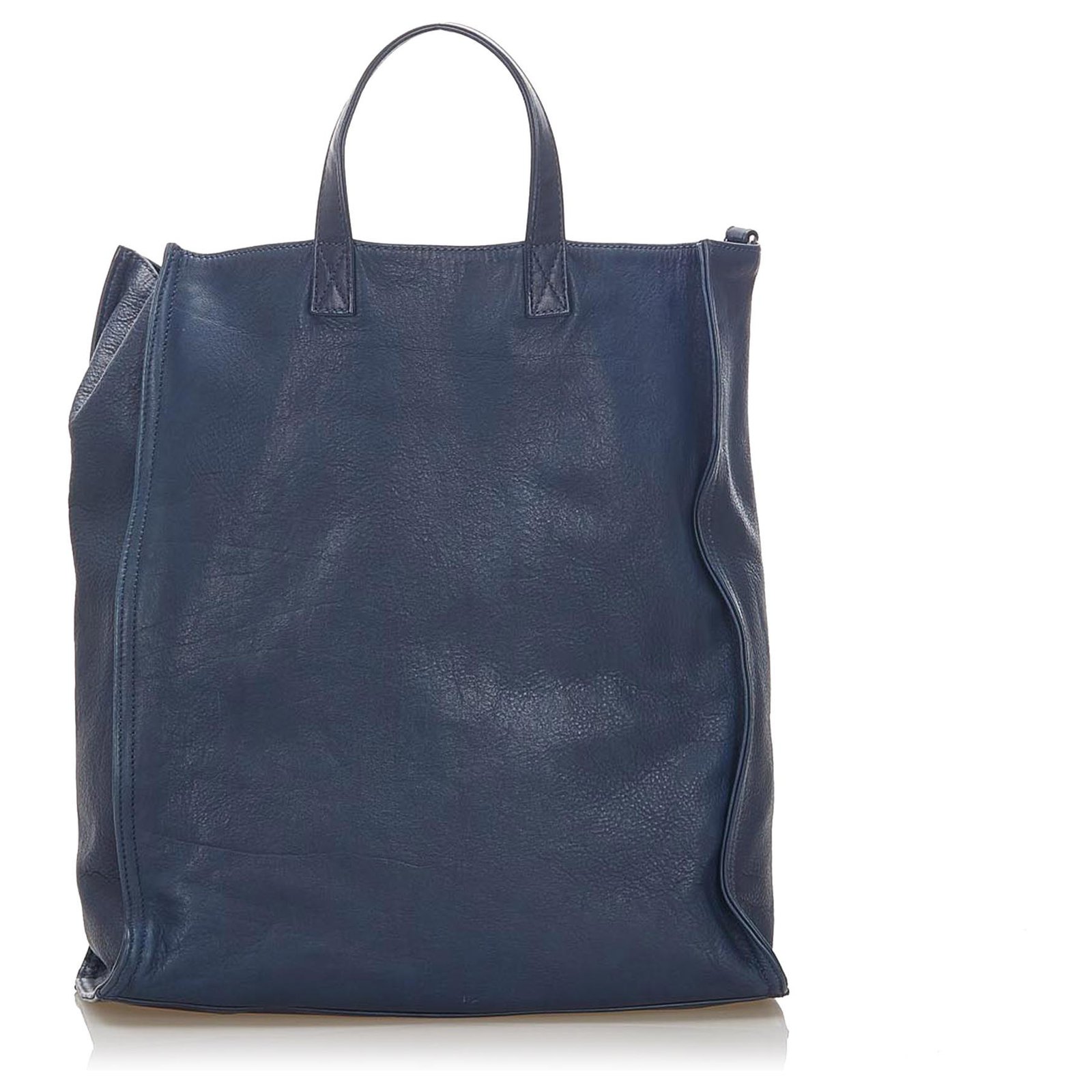 Fendi Blue Leather Tote Bag Navy blue Pony-style calfskin ref.277226 ...