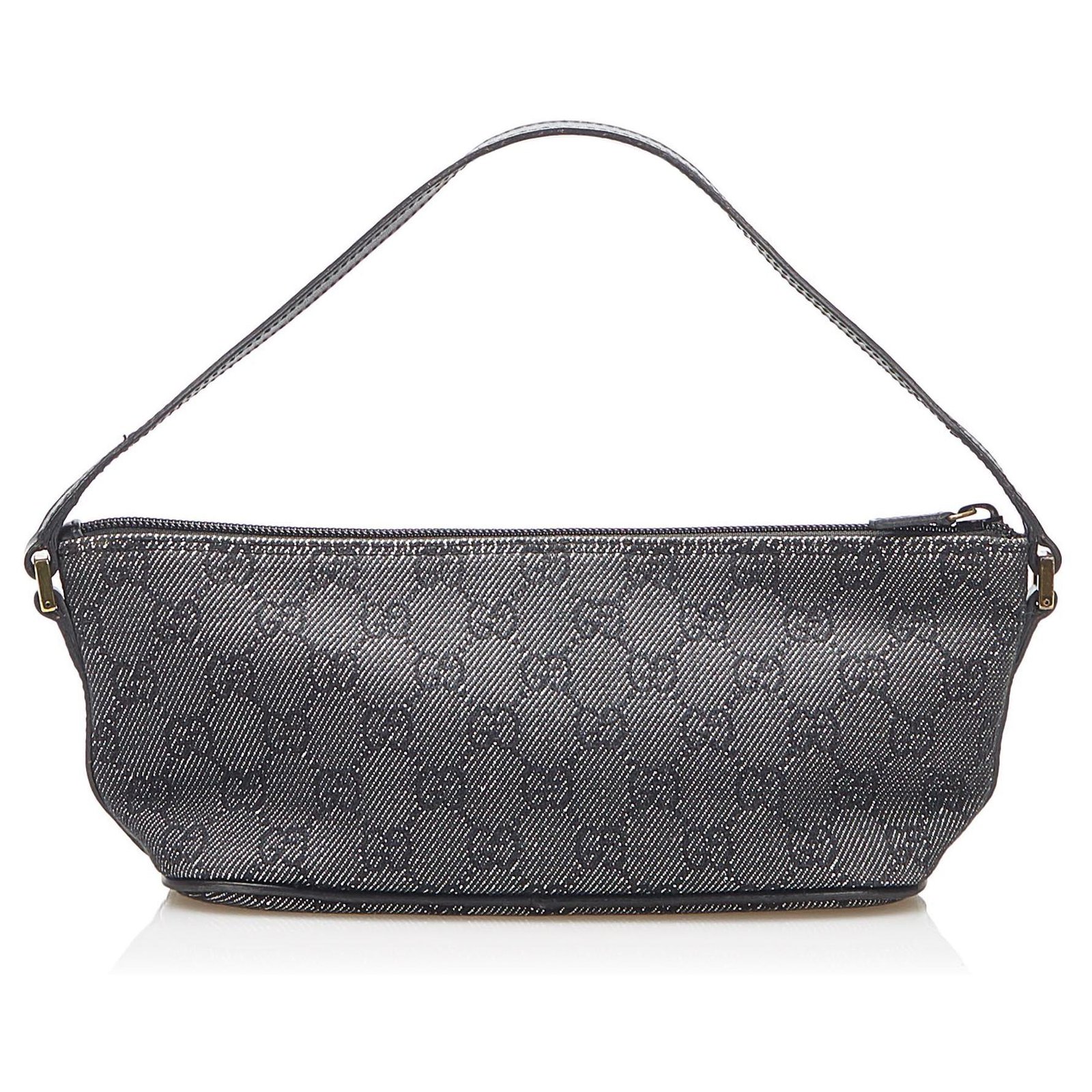 Gucci GG Canvas Boat Pochette - Grey Handle Bags, Handbags