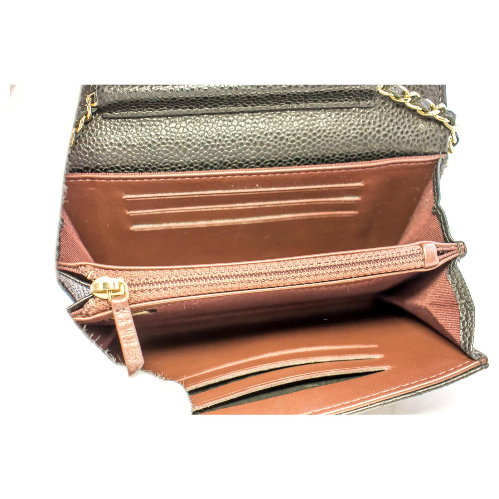 CHANEL Caviar Small Wallet On Chain WOC Black Shoulder Bag Purse Leather  ref.278390 - Joli Closet