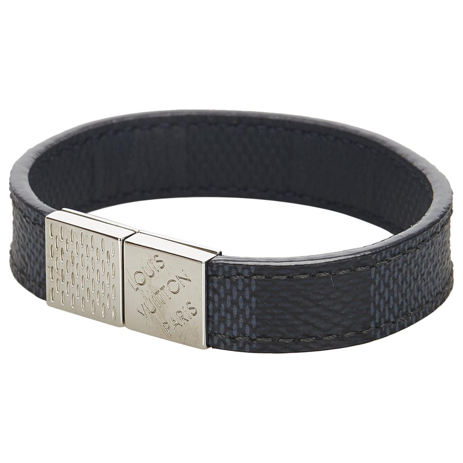 Louis Vuitton Black Damier Graphite Pull It Bracelet Grey Cloth ref.278690  - Joli Closet