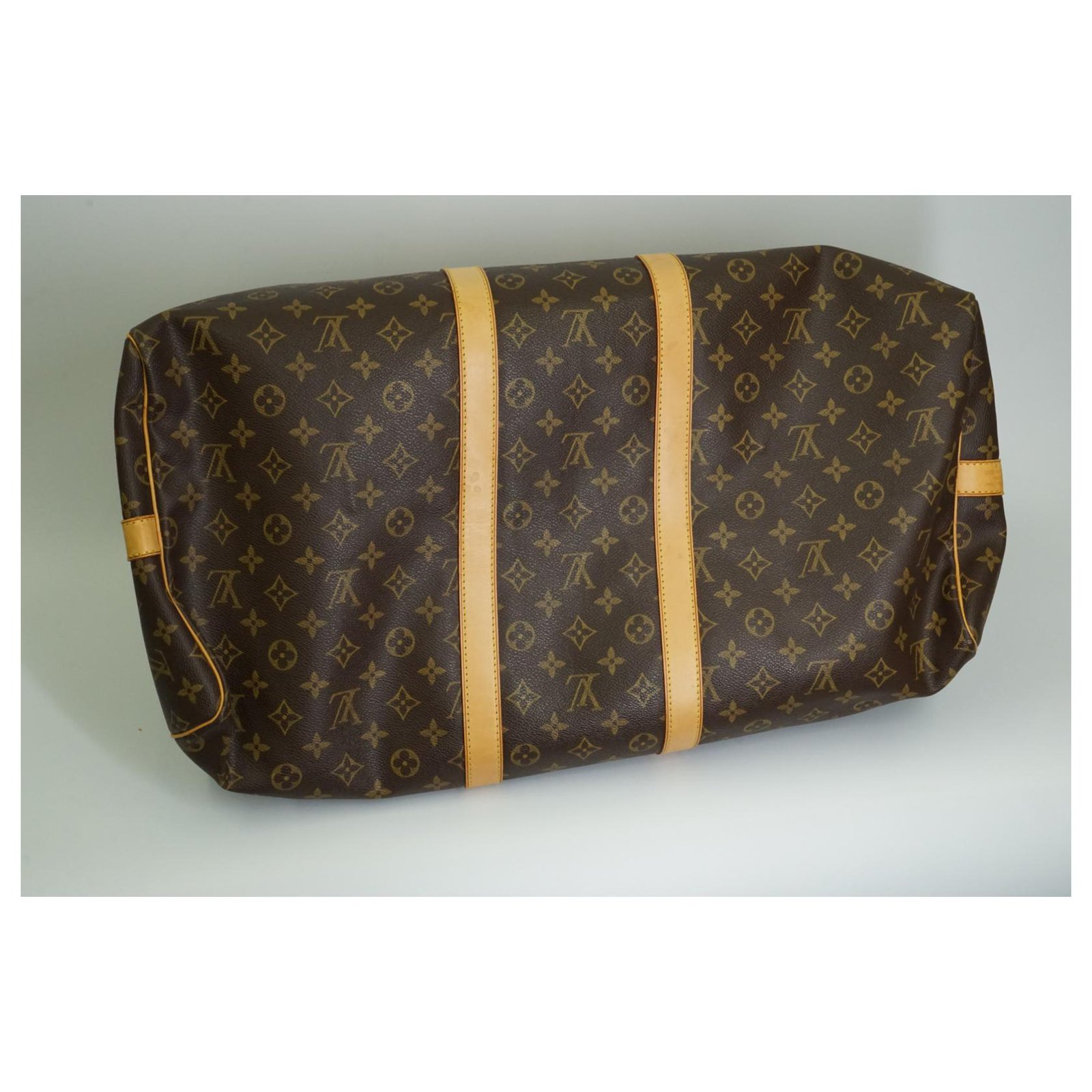 Louis Vuitton Keepall 55 Monogram Canvas Travel Bag 2002 Brown Leather  ref.278775 - Joli Closet