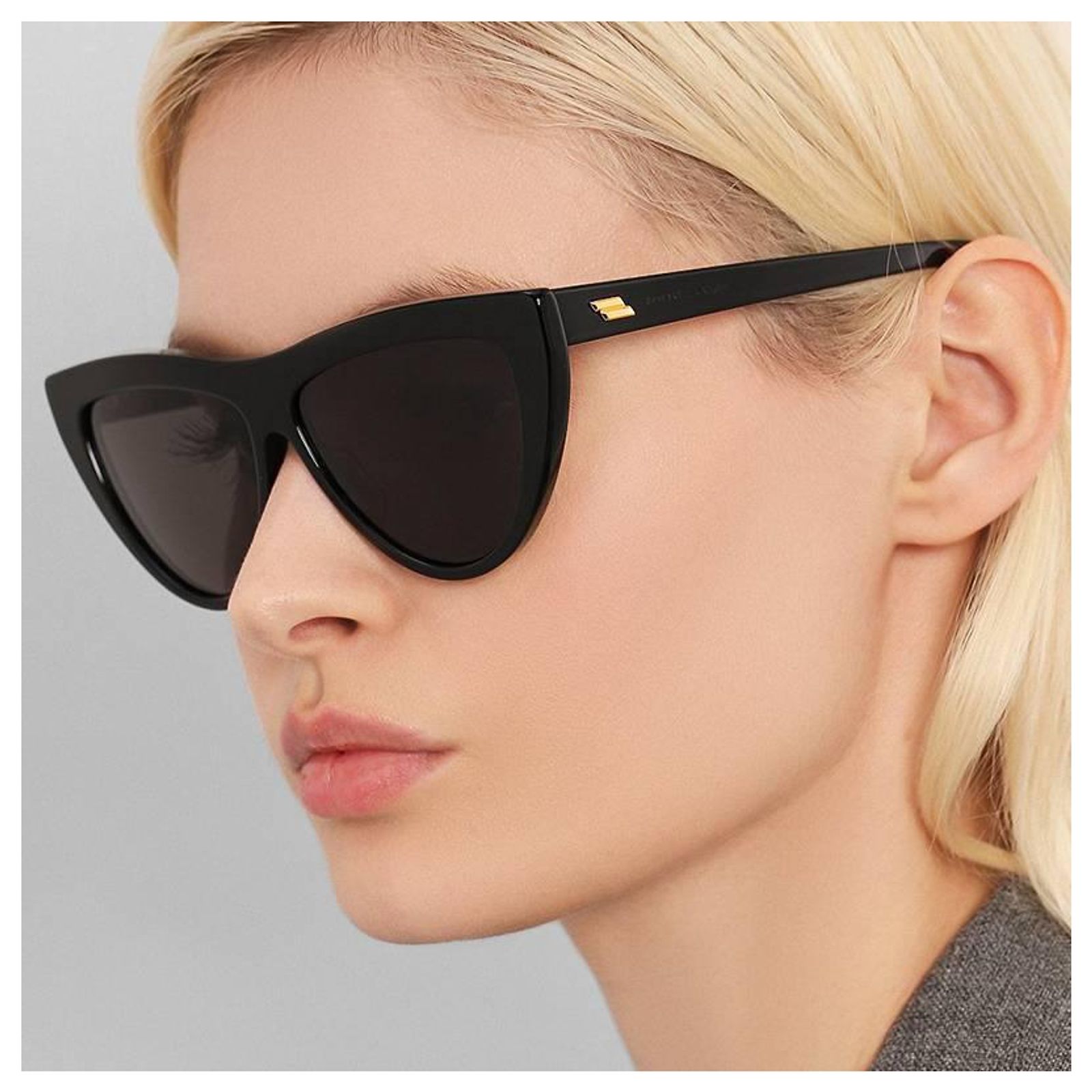 Bottega Veneta Cateye Sunglasses BV1018S 001 Black 57MM 1018  display picture 3