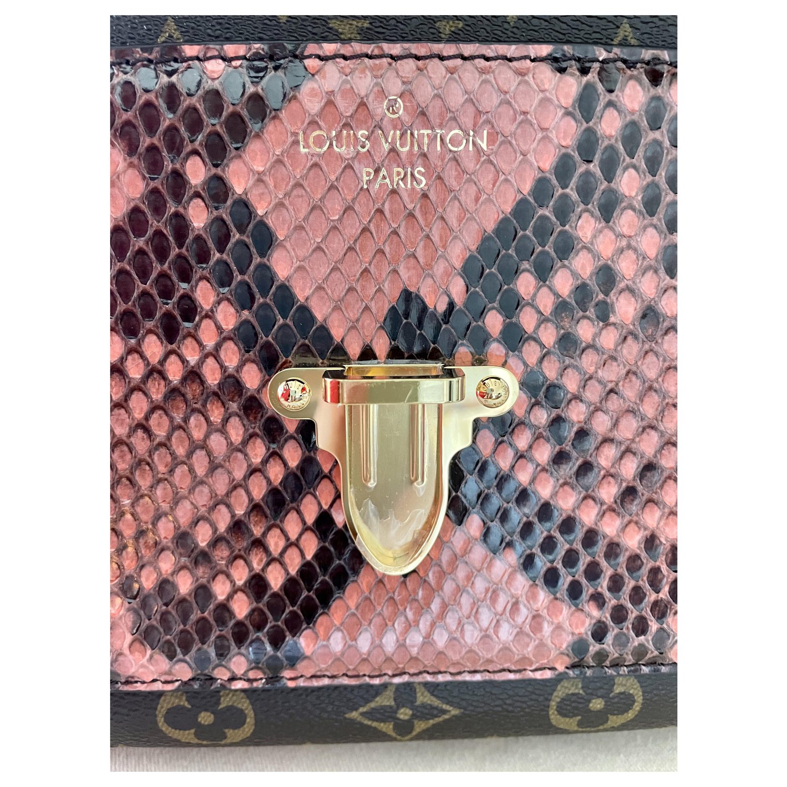 Rose Bruyere Python and Monogram Canvas Victoire Gold