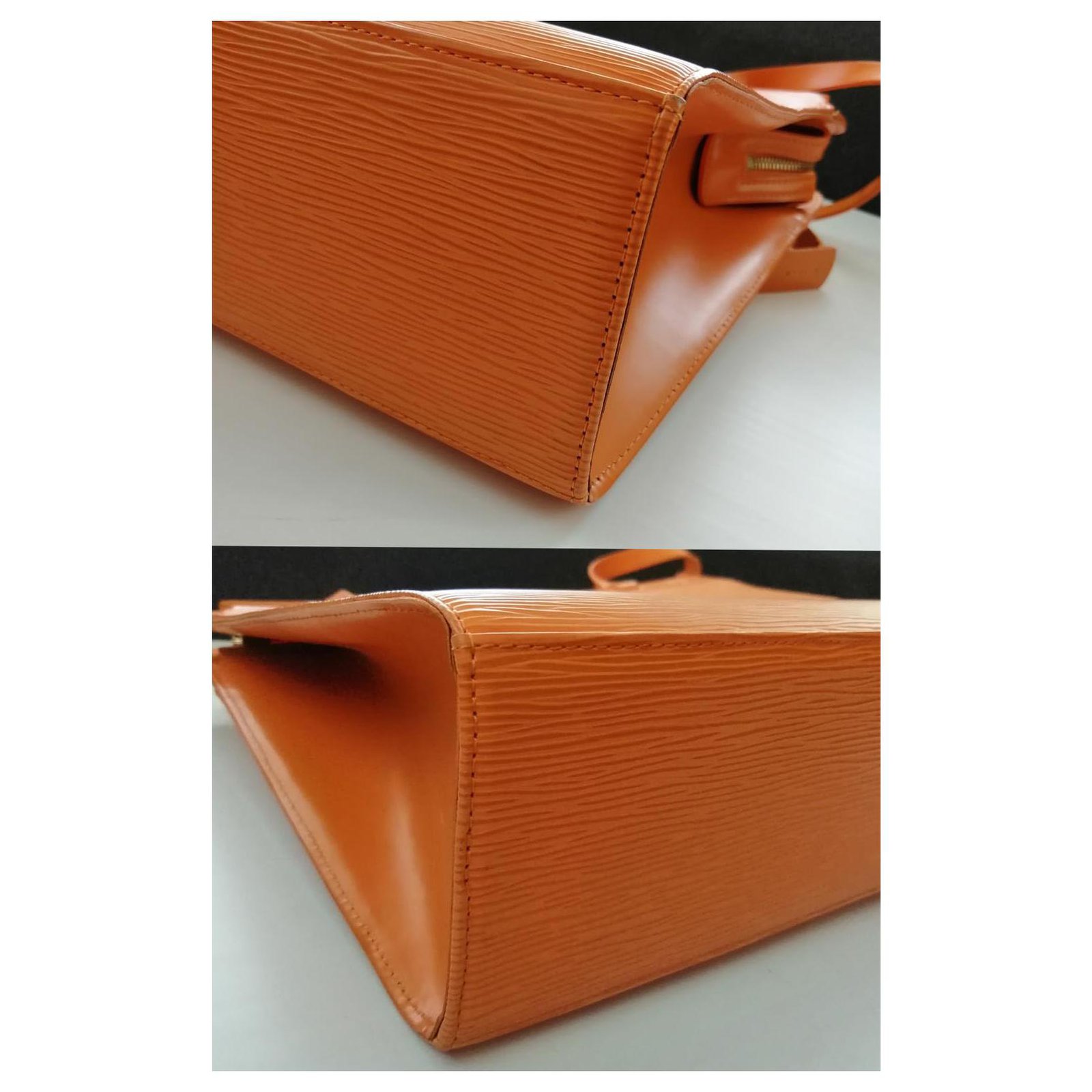 Louis Vuitton Orange Epi Leather Croisette PM bag ref.281193