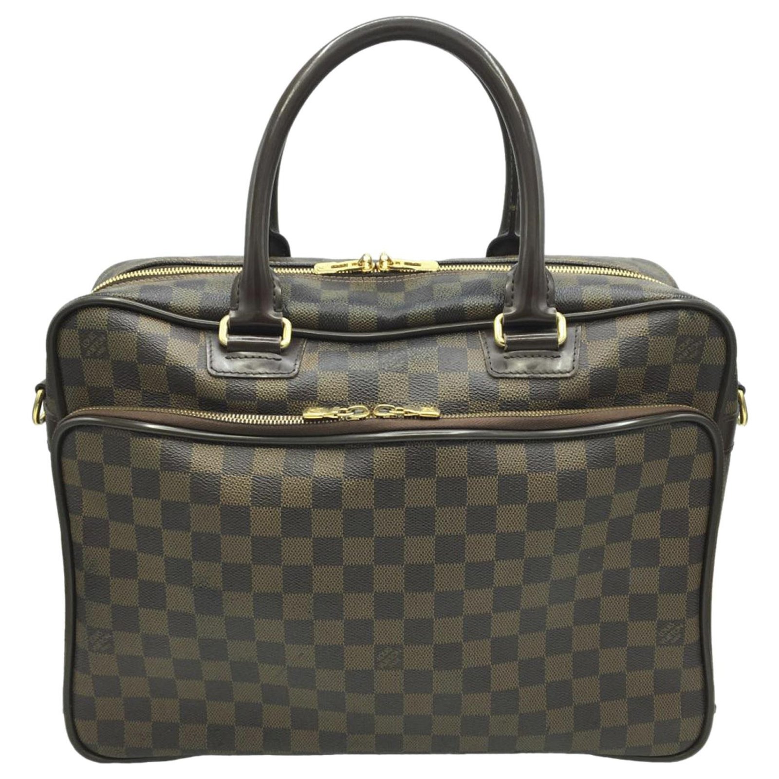 Louis Vuitton Brown Damier Ebene Icare Laptop Bag Leather Cloth Pony-style  calfskin ref.281270 - Joli Closet