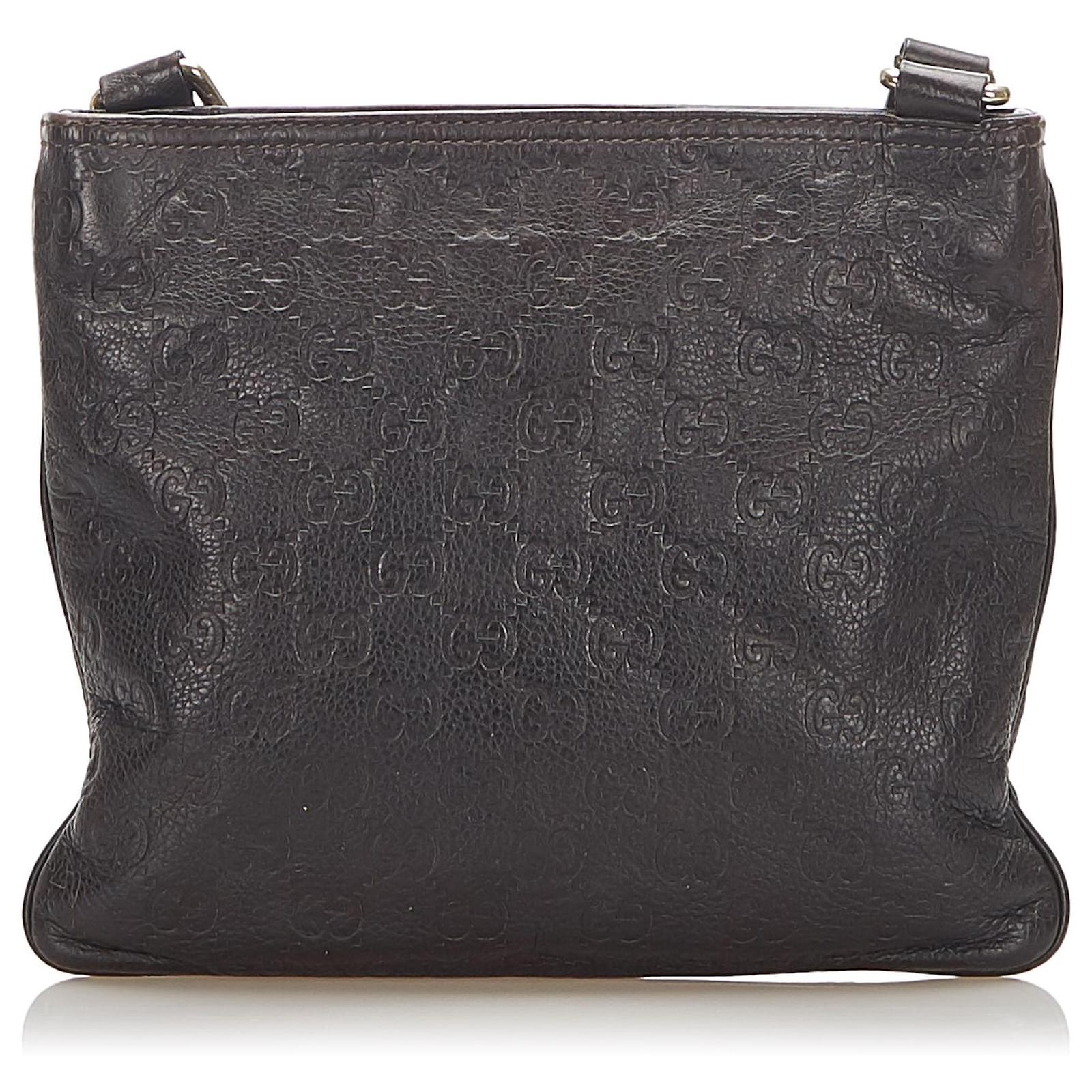 Gucci Brown Guccissima Crossbody Bag Dark brown Leather Ponystyle