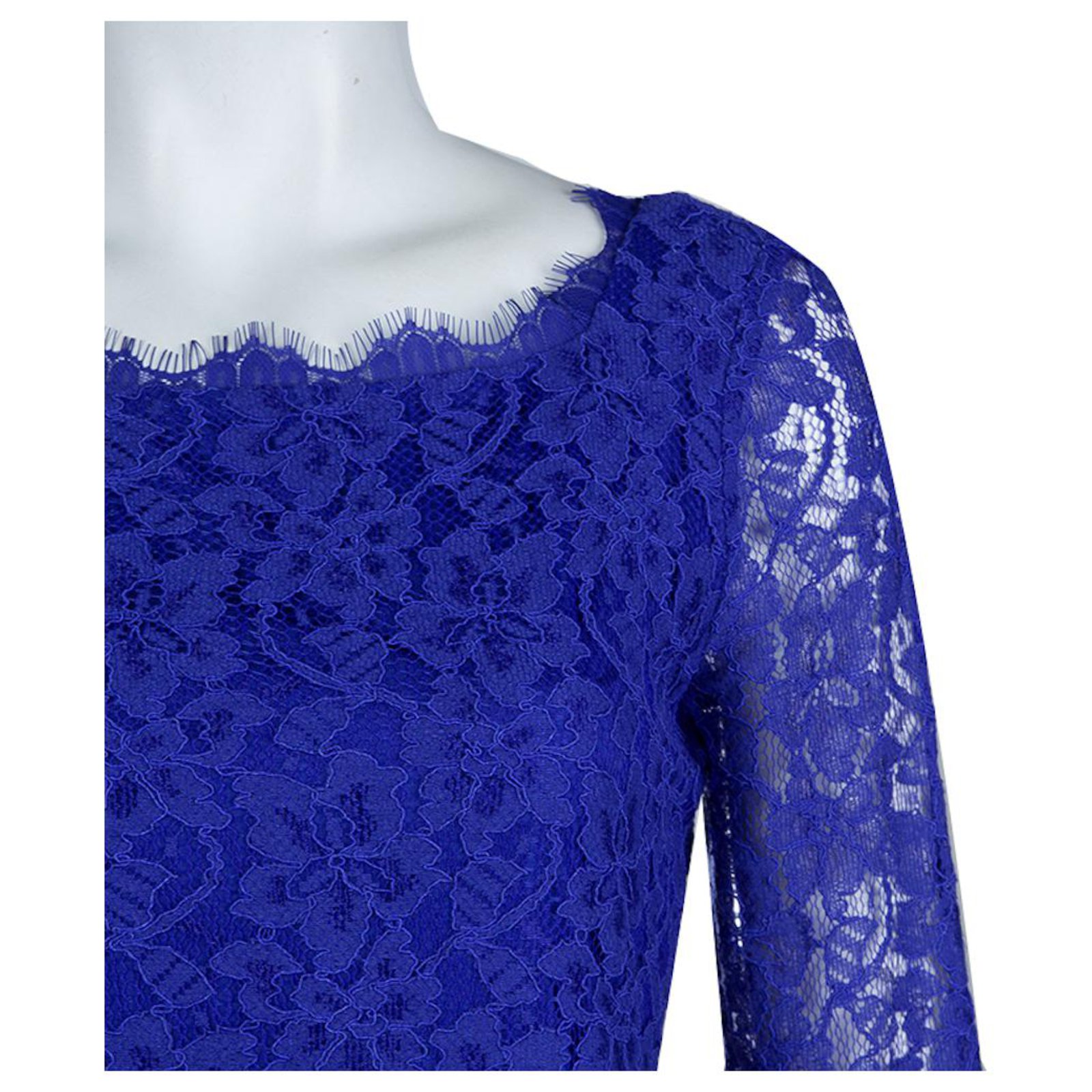Diane Von Furstenberg DvF Zarita lace dress cobalt Blue ref.282377 - Joli  Closet